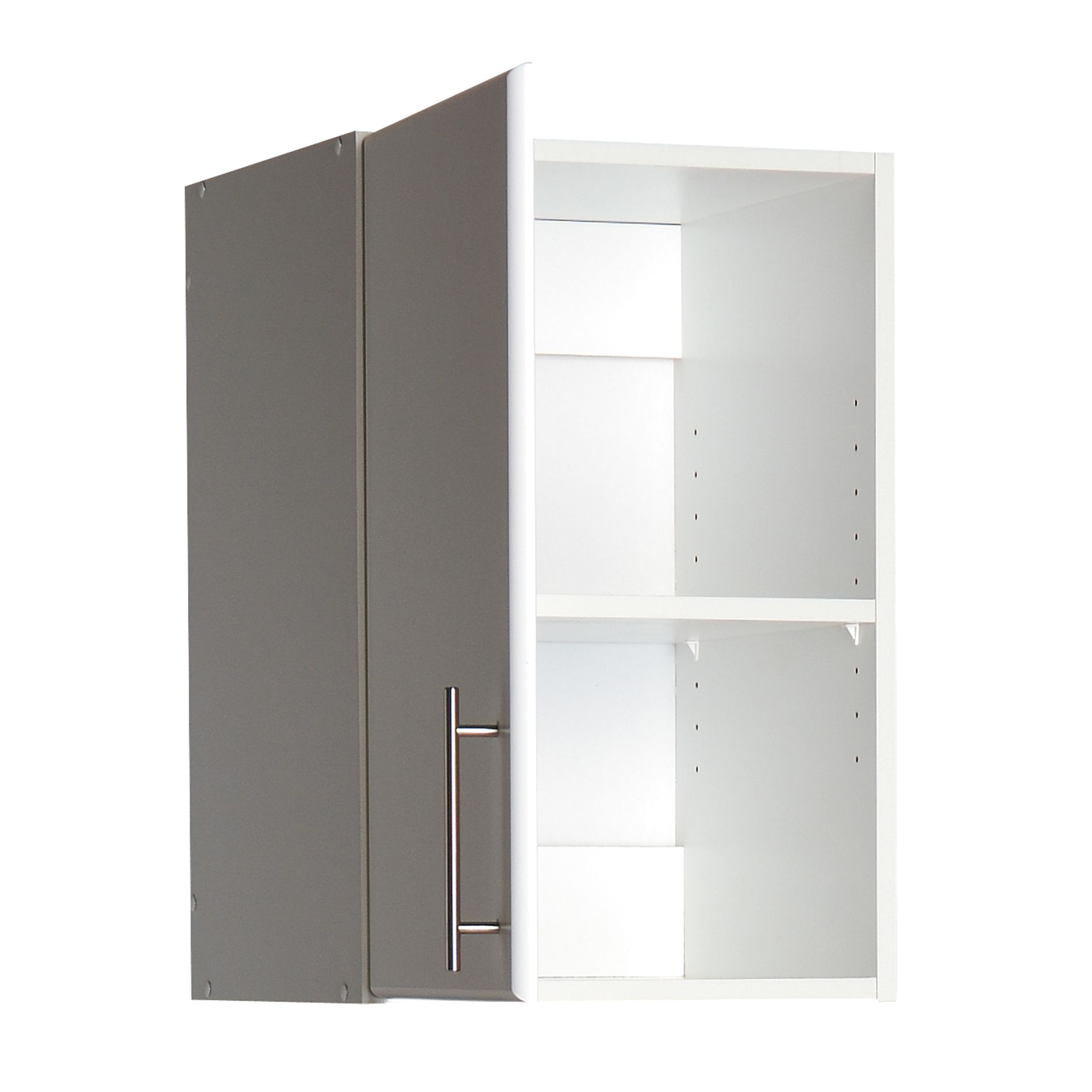 Prepac Elite White 16in Topper & Wall Cabinet with 1 Door