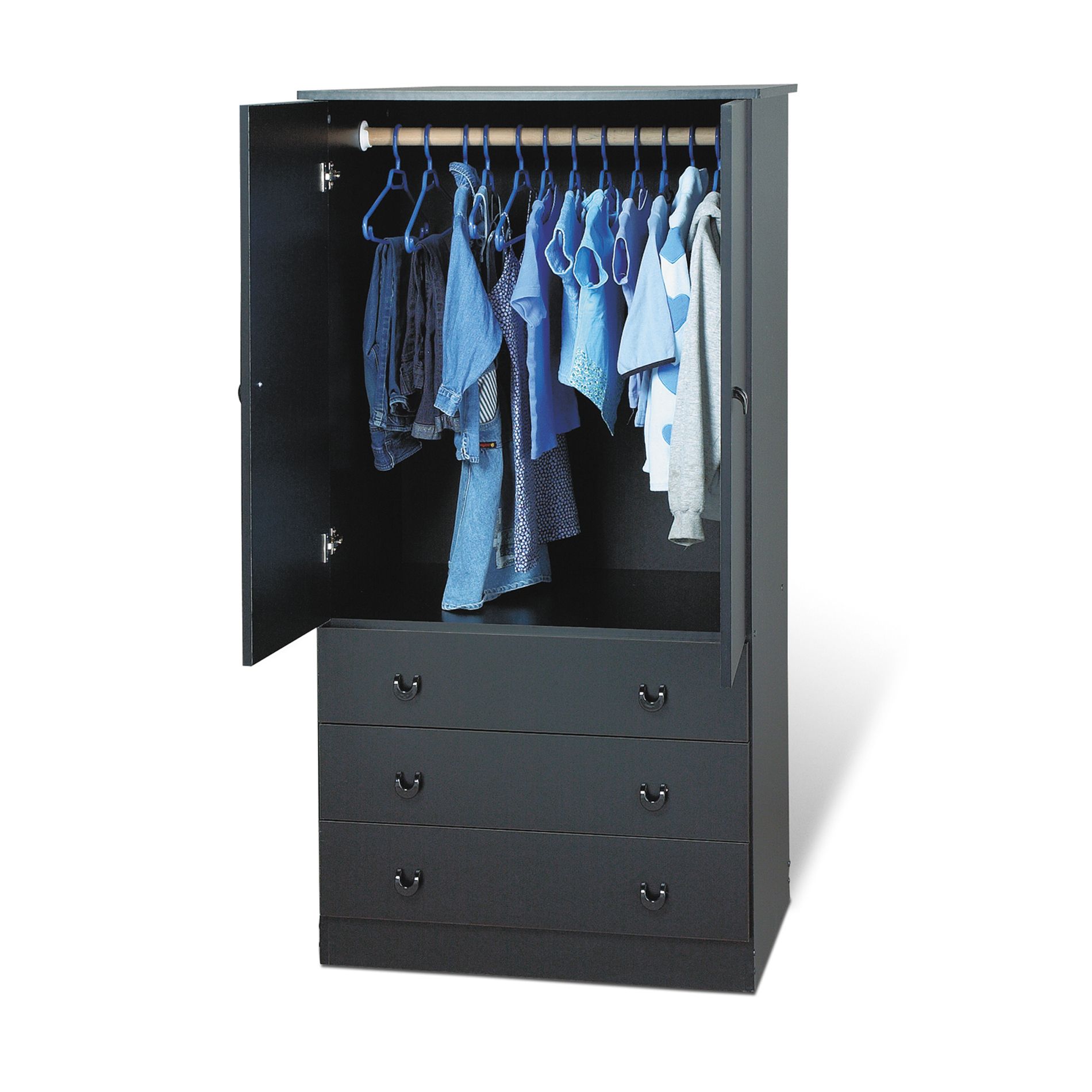 Prepac Black Junior Wardrobe with 3 drawers at Kmart.com