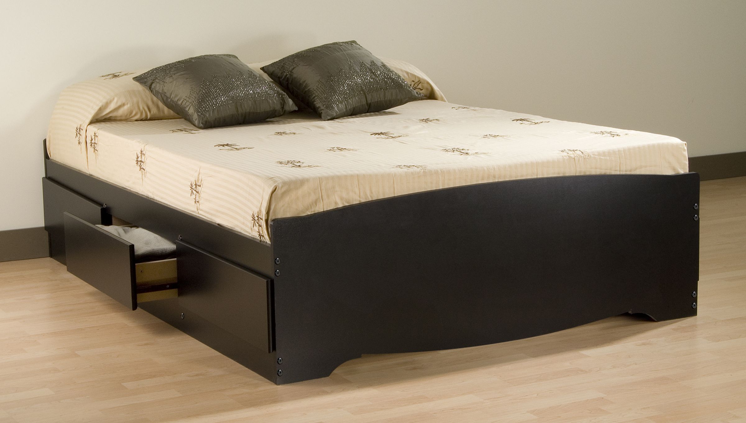 Prepac Sonoma Black Double Platform Storage Bed (6-drawers)