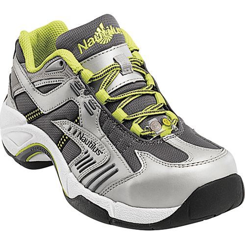 Women's Work Shoes Steel Toe Athletic Silver/Lime 01450