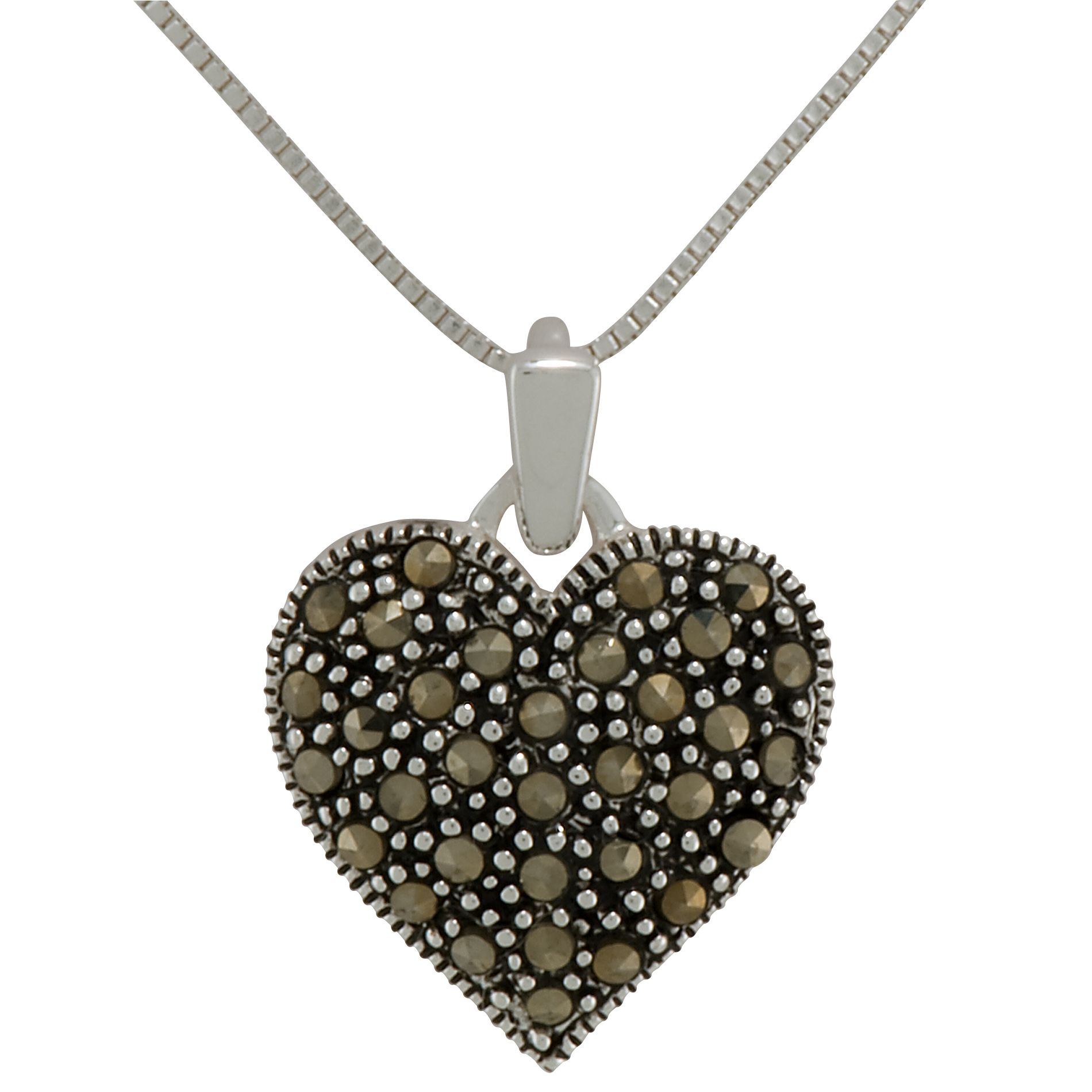 Sterling Silver and Marcasite Heart Pendant at Kmart.com