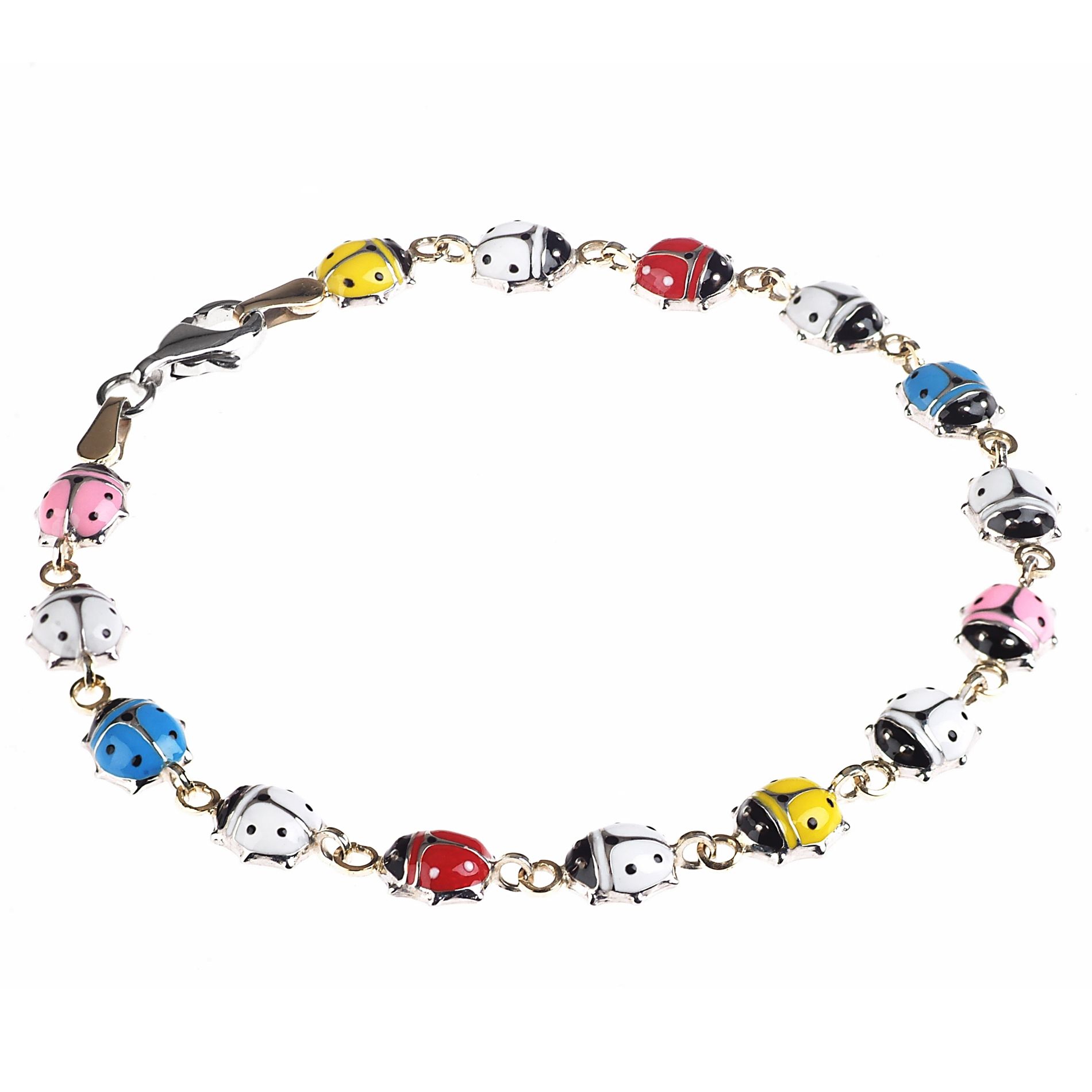Jewelry For Trees 14k Yellow Gold & Sterling Silver Multi Colored Ladybug Bracelet at Kmart.com