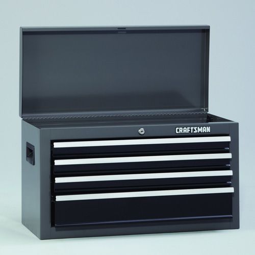 Craftsman 26 Wide 4-Drawer Basic Top Chest - Platinum/Black