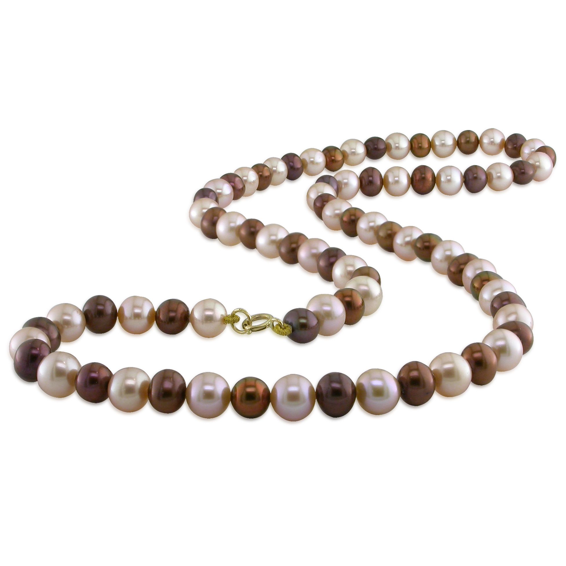 4-5mm Pink and Brown Cultured Freshwater Pearl Necklace