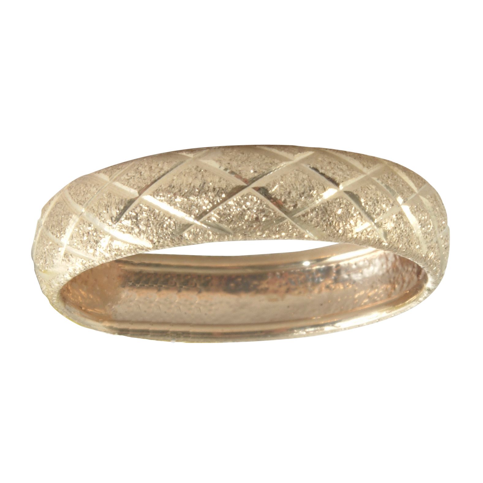 Finger Bangle with Engraved Diamond Shape Design 10kt