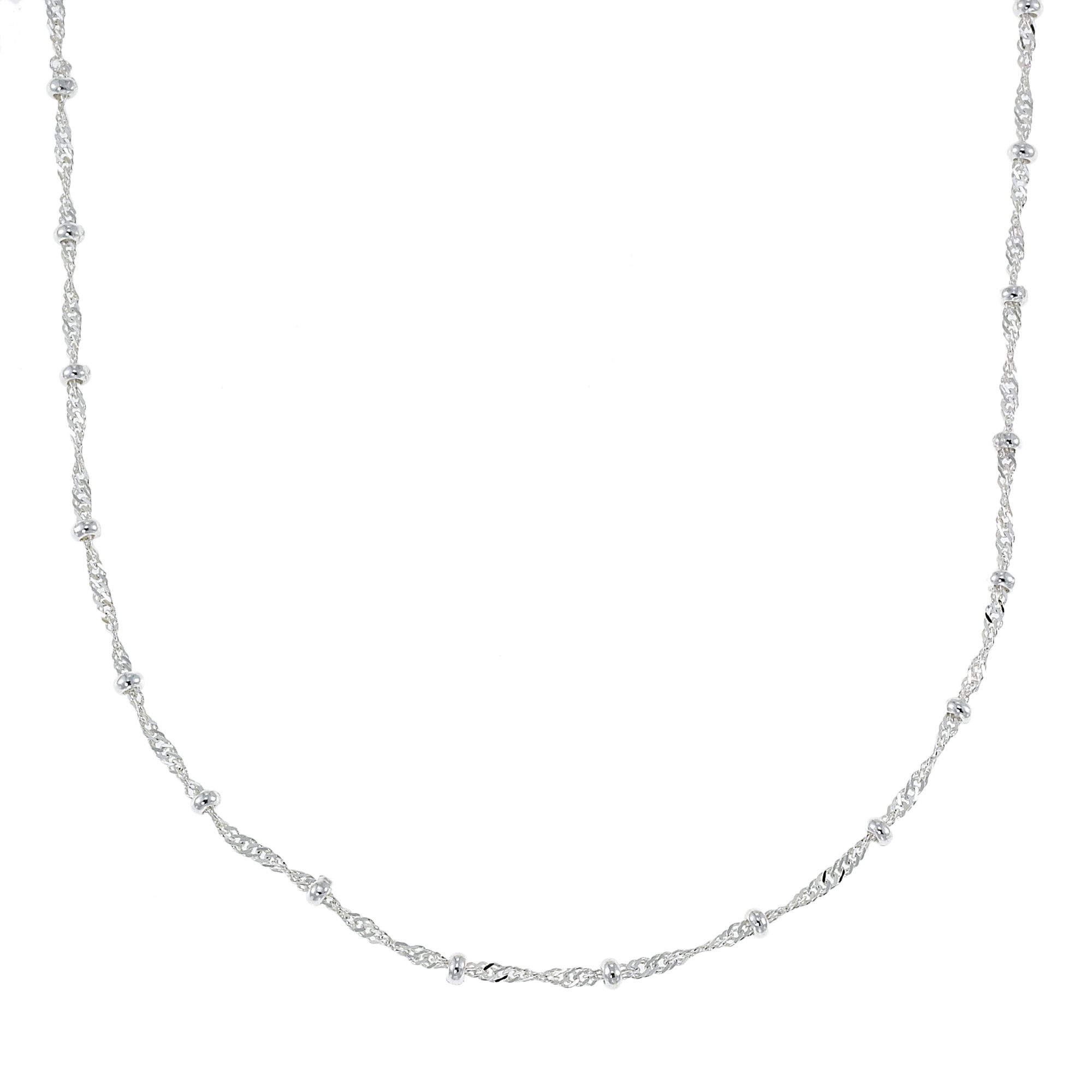Sterling Silver Singapore with beads Necklace