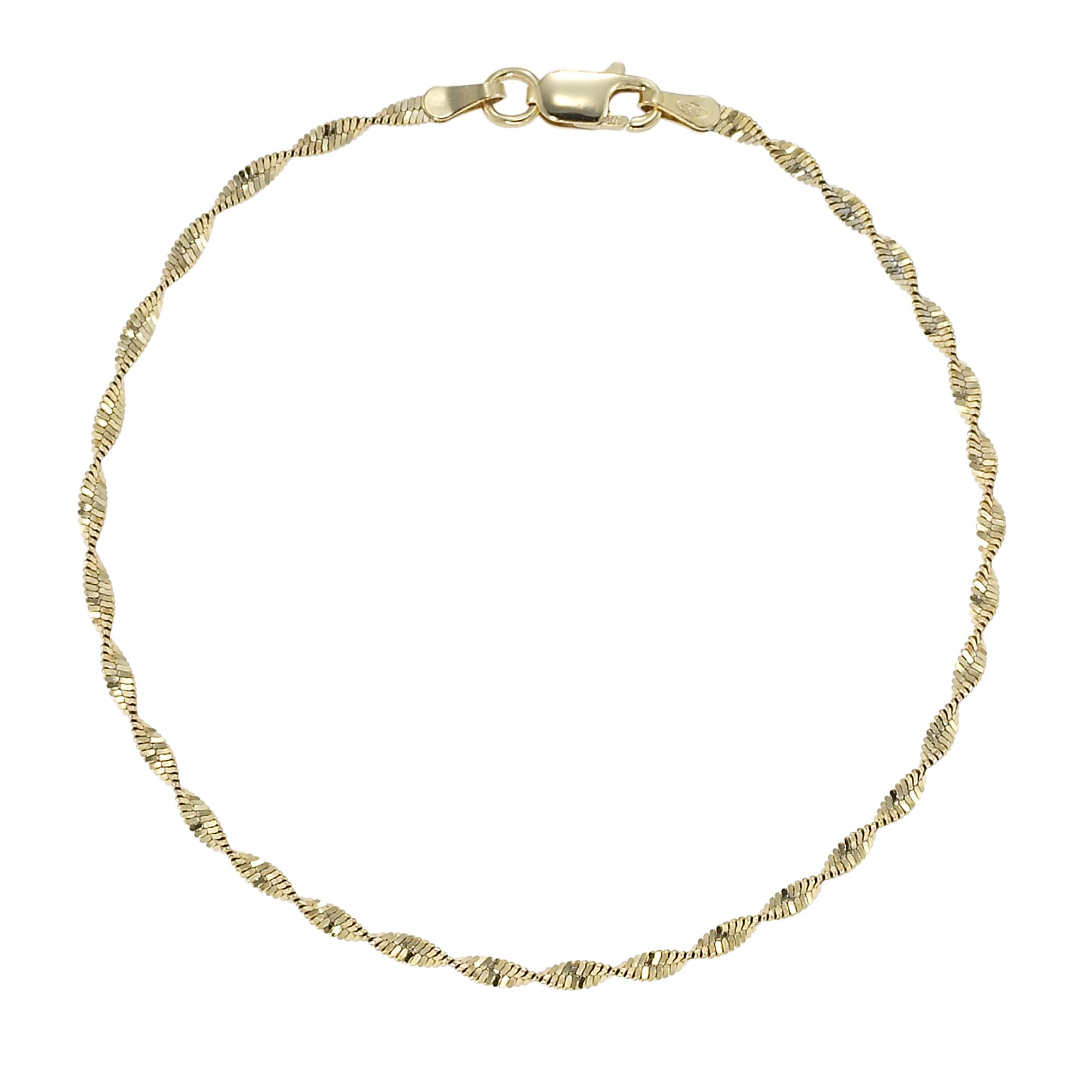 24KT Gold over Sterling Silver Twisted Herringbone Anklet at Sears.com