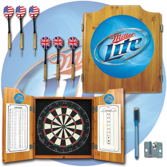 Trademark Miller Lite Dart Cabinet Includes Darts and Board at Kmart.com