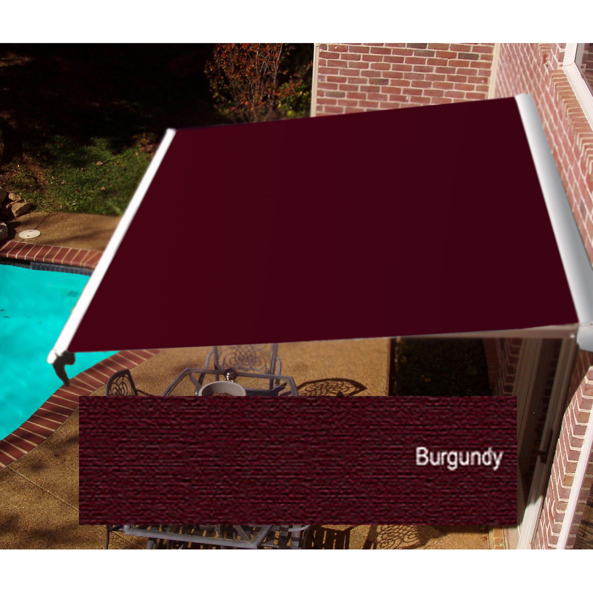 DESTIN&#174; LX Manual Retractable Awning  with Hood - Burgundy