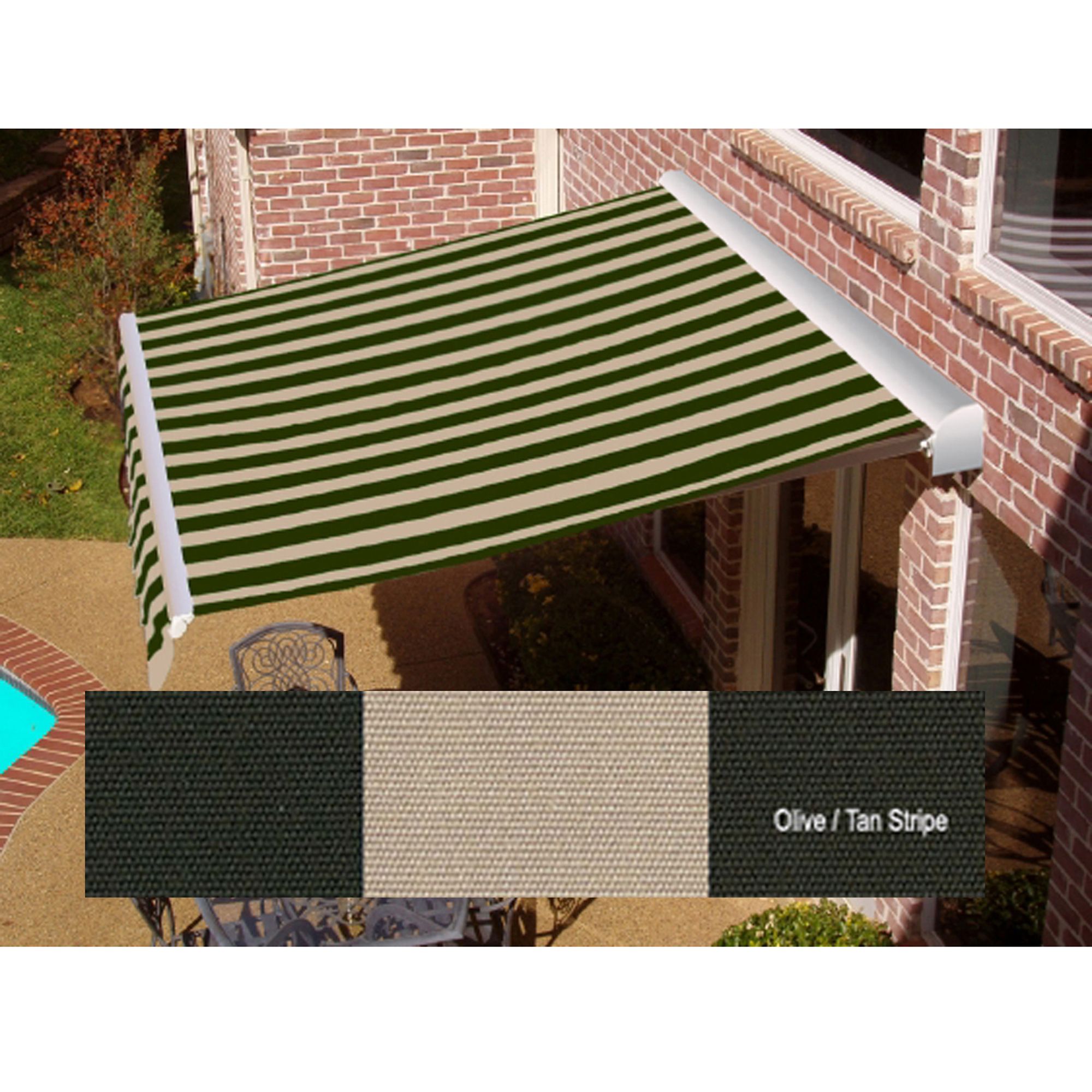 DESTIN&#174; LX Manual Retractable Awning  with Hood - Olive/Tan