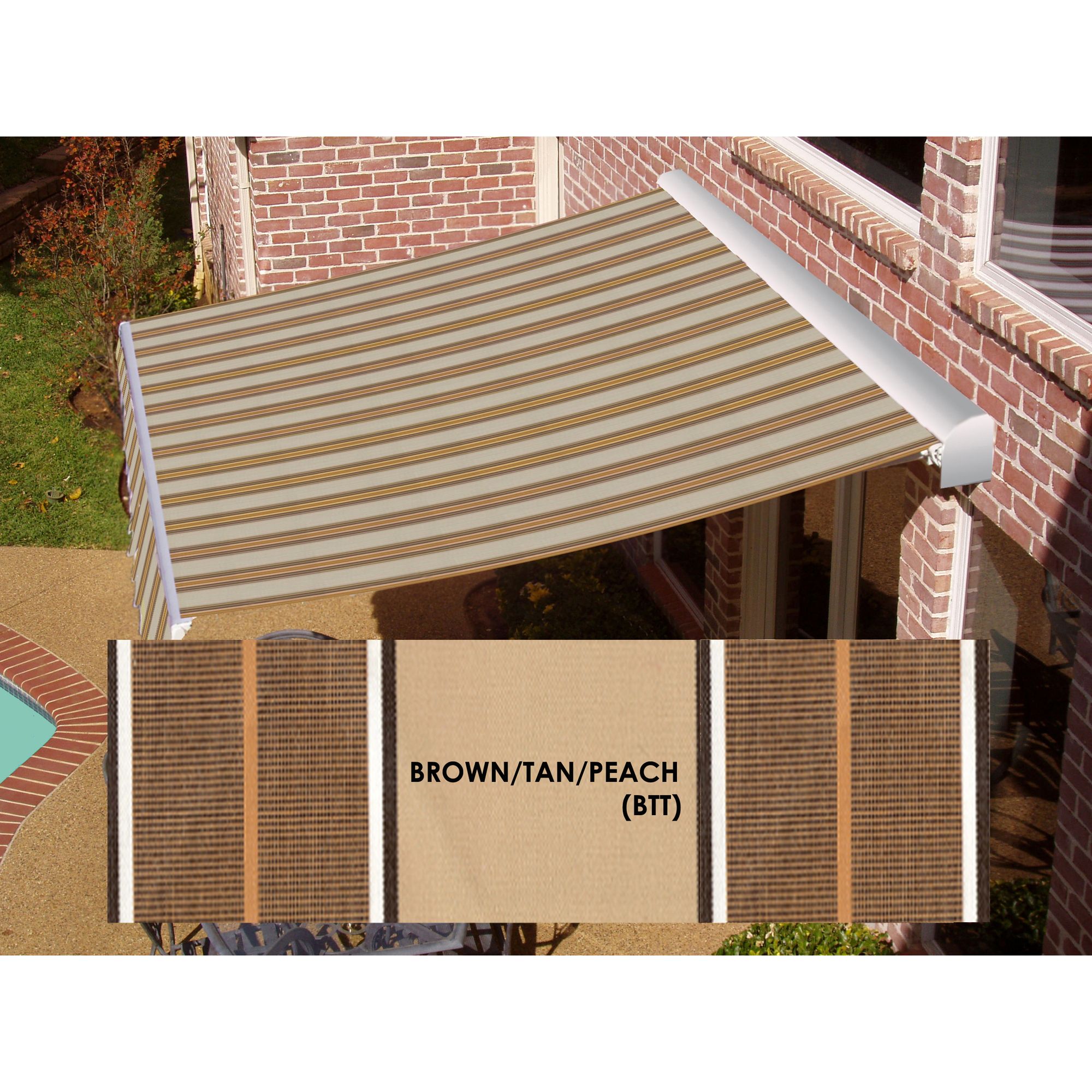 Beauty-Mark&reg; DESTIN® LX Motorized Retractable Awning  with Hood - Brown/Tan Multi at Kmart.com