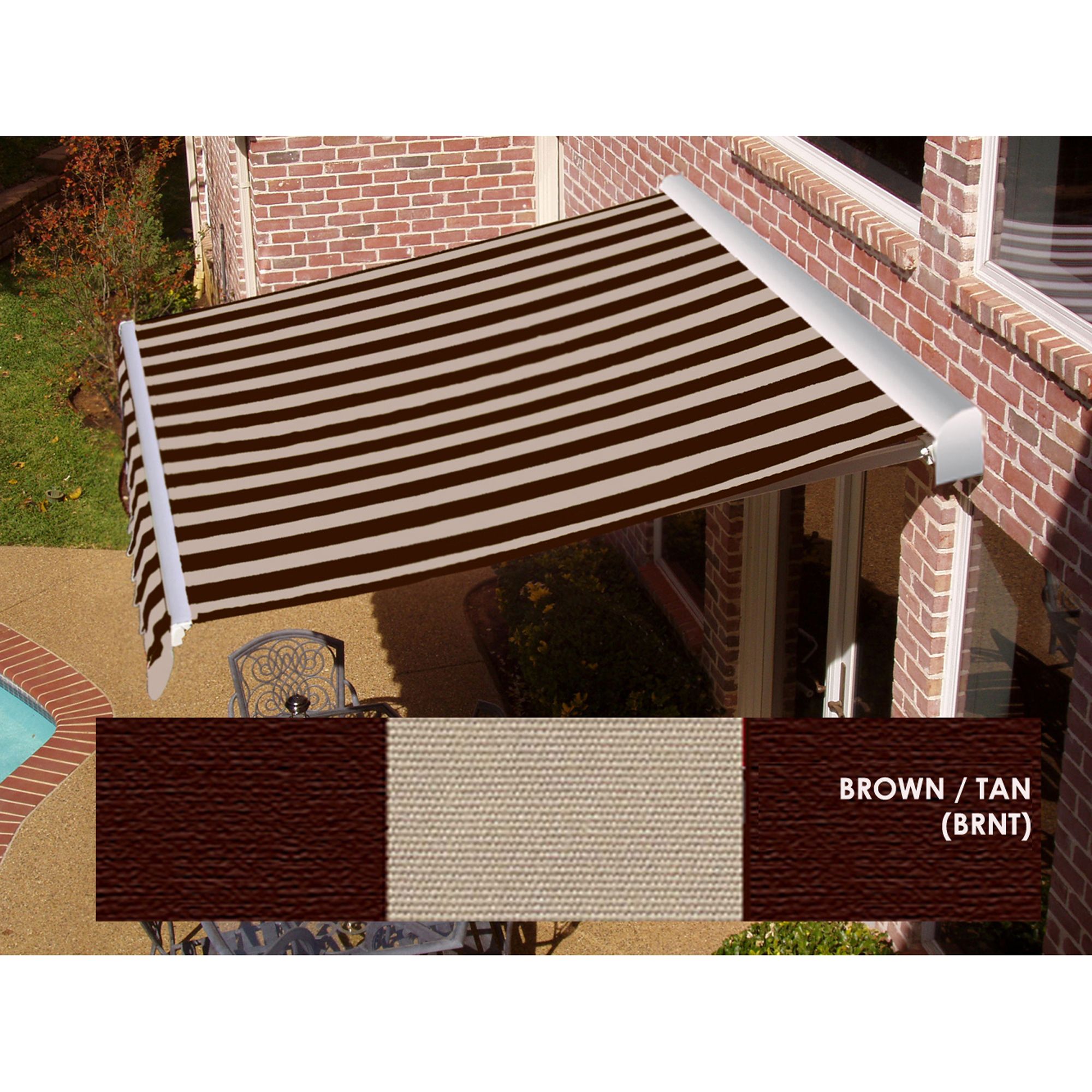 Beauty-Mark&reg; DESTIN® LX Motorized Retractable Awning  with Hood - Brown/Tan at Kmart.com
