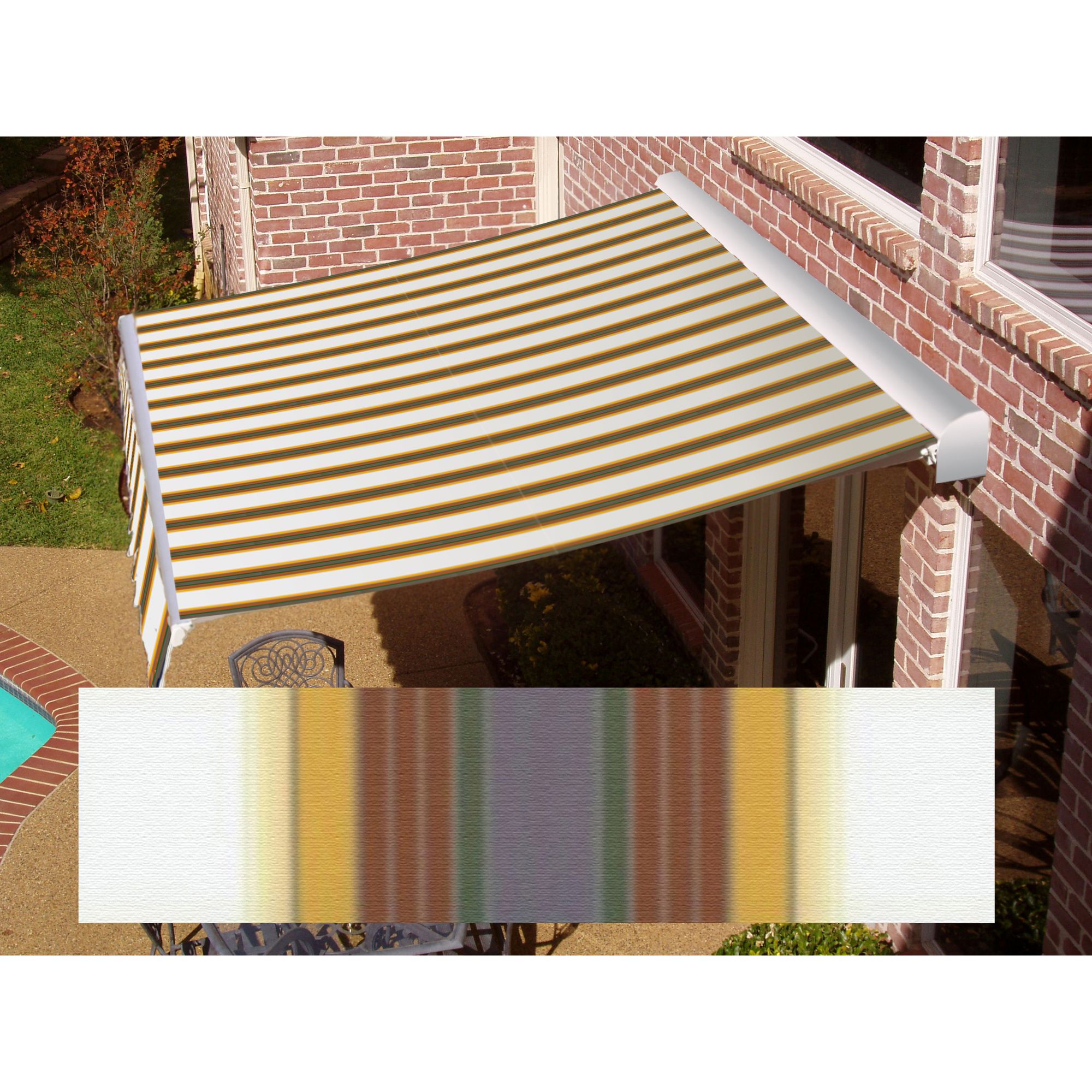 DESTIN&#174; LX Motorized Retractable Awning  with Hood - Terra Cotta/Tan
