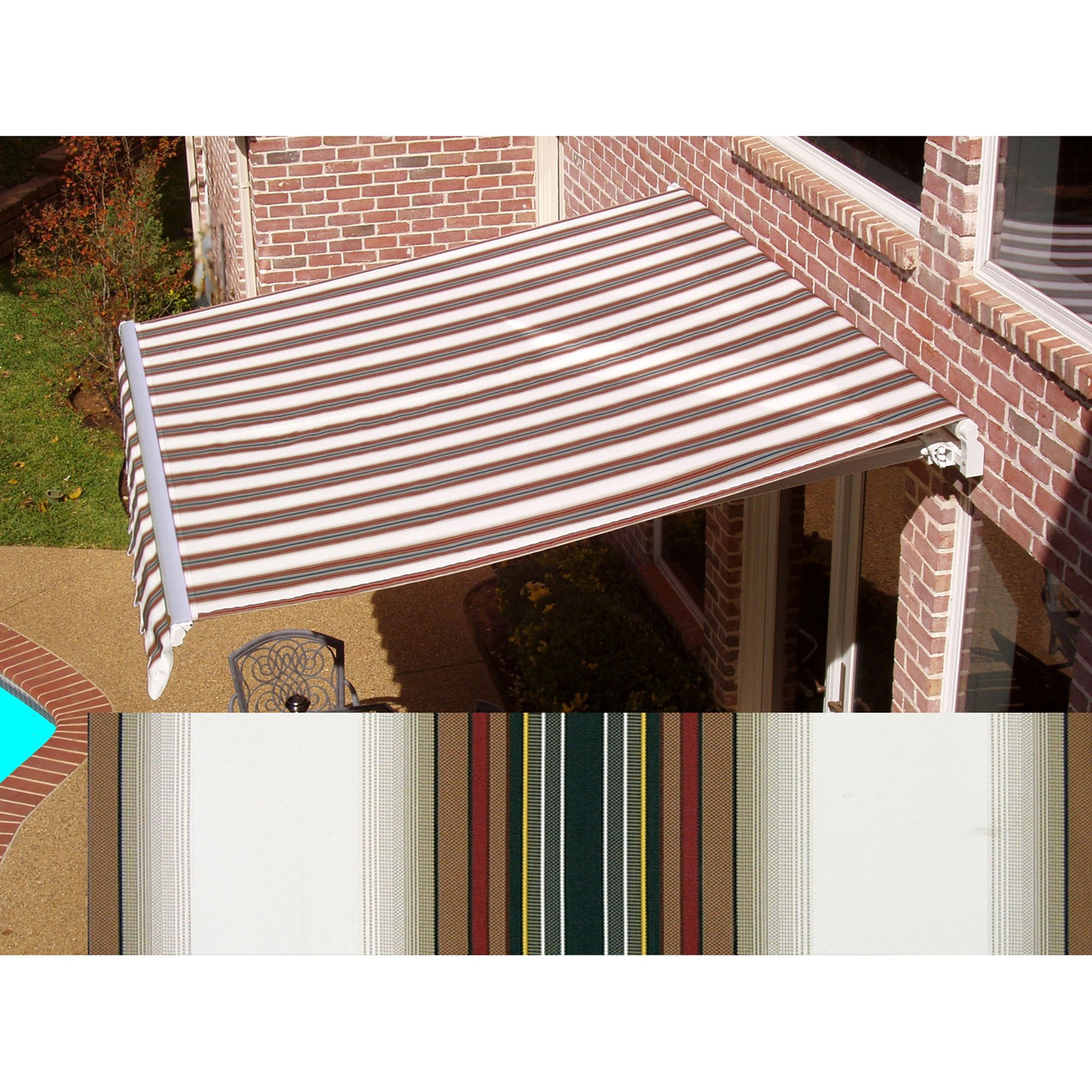Beauty-Mark&reg; MAUI® LX  Manual Retractable Awning  - Burgundy/Forest/Tan at Kmart.com