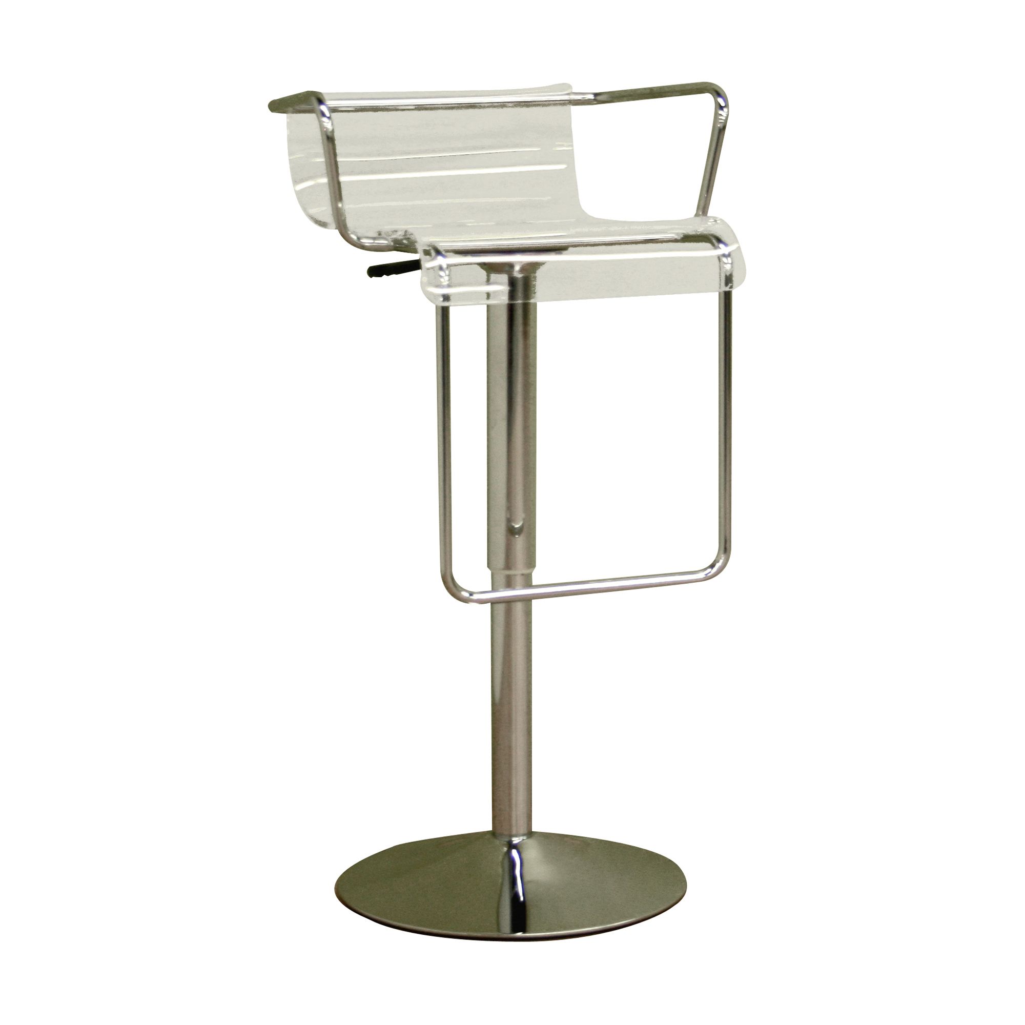 Baxton Studio Acrylic and Chrome Bar Stool - Clear