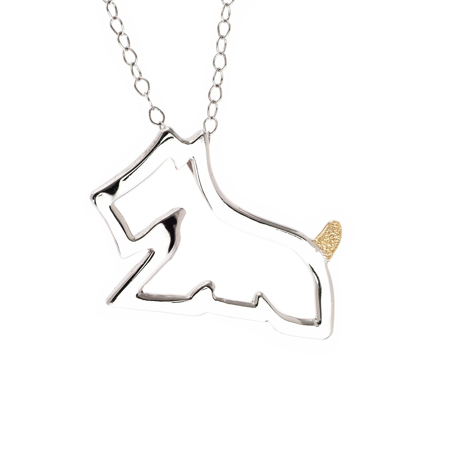 Jewelry For Trees 14K Gold and Sterling Silver Puppy Pendant