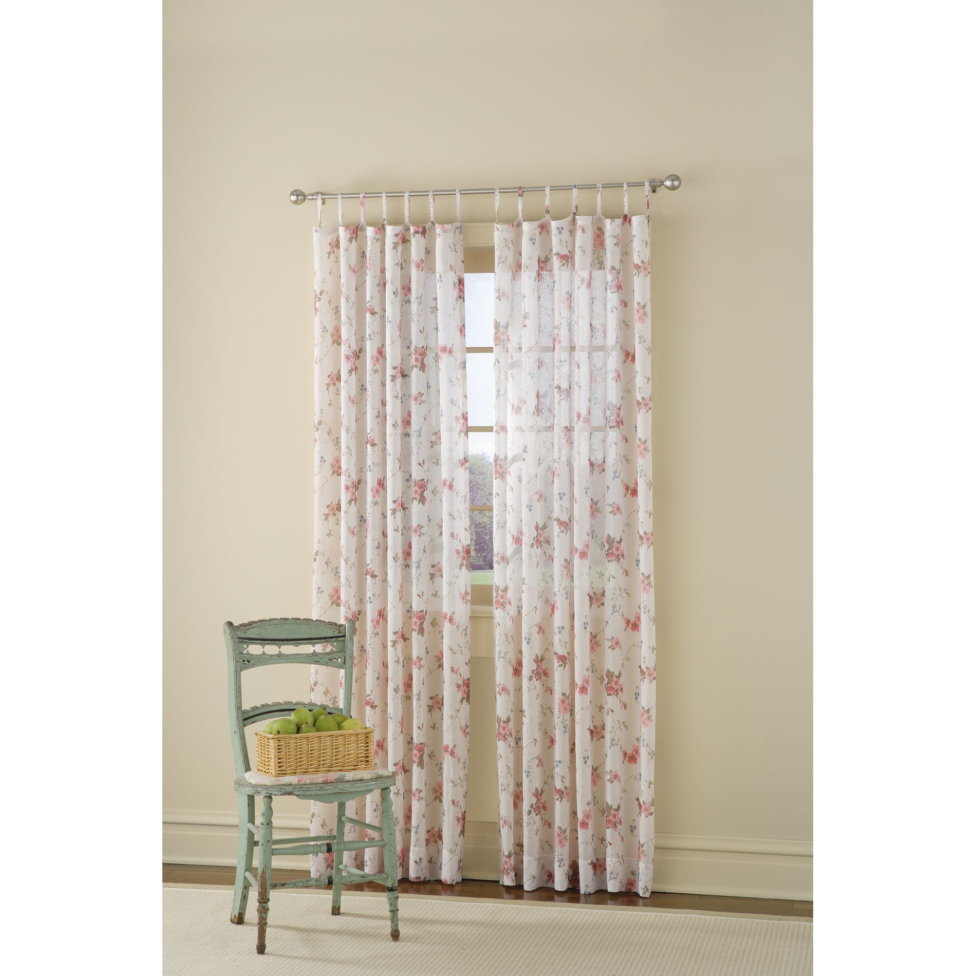 Country Living Ivory and Antique Rose Sweetbriar Floral Sheer Window Panels at Kmart.com