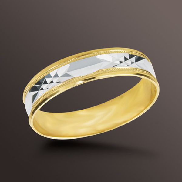5mm Wedding Band in 10K Yellow Gold with Rhodium at Sears.com