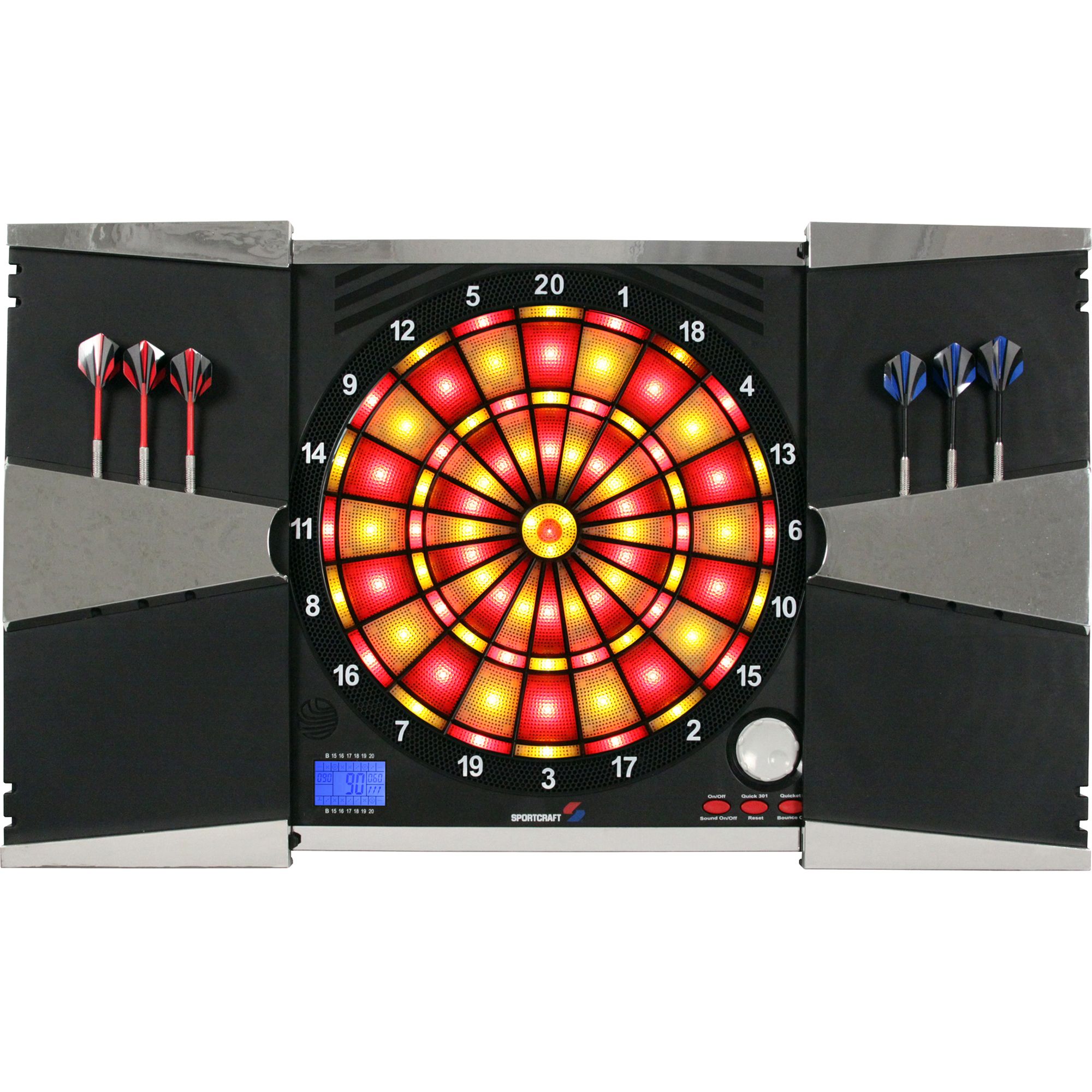 1178993 Helios Lighted Electronic Dartboard and Set