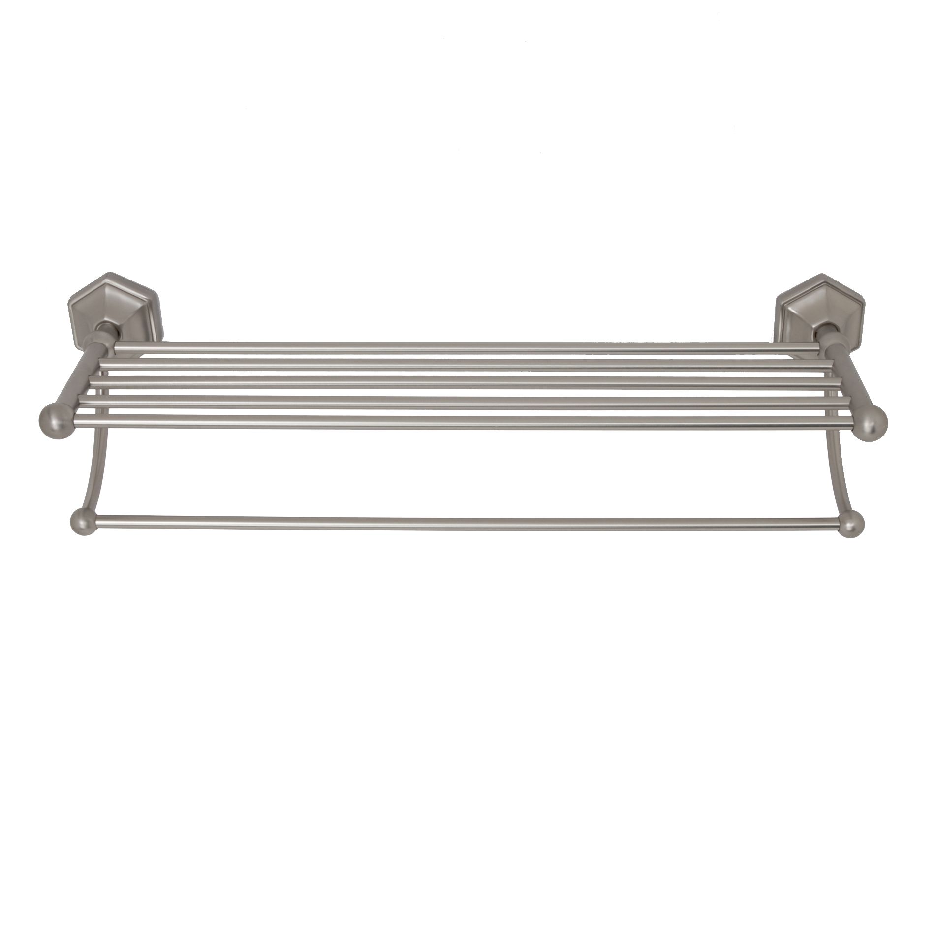 Essential Home Vanity Shelf With Towel Bar Nickel Finish