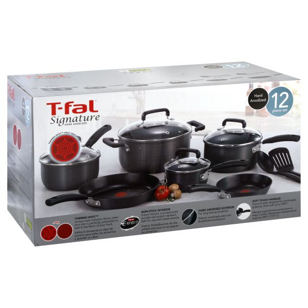 T-fal Signature 12 pc Hard Anodized Cookware Set
