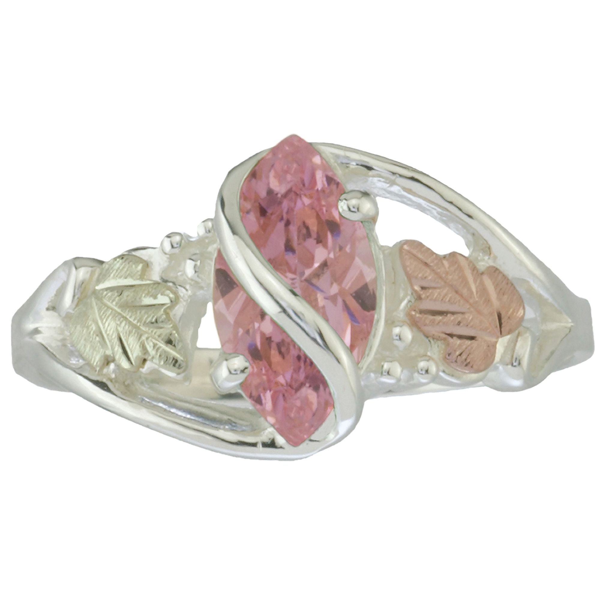 Black Hills Gold Tricolor Sterling Silver Pink CZ Ring at Sears.com