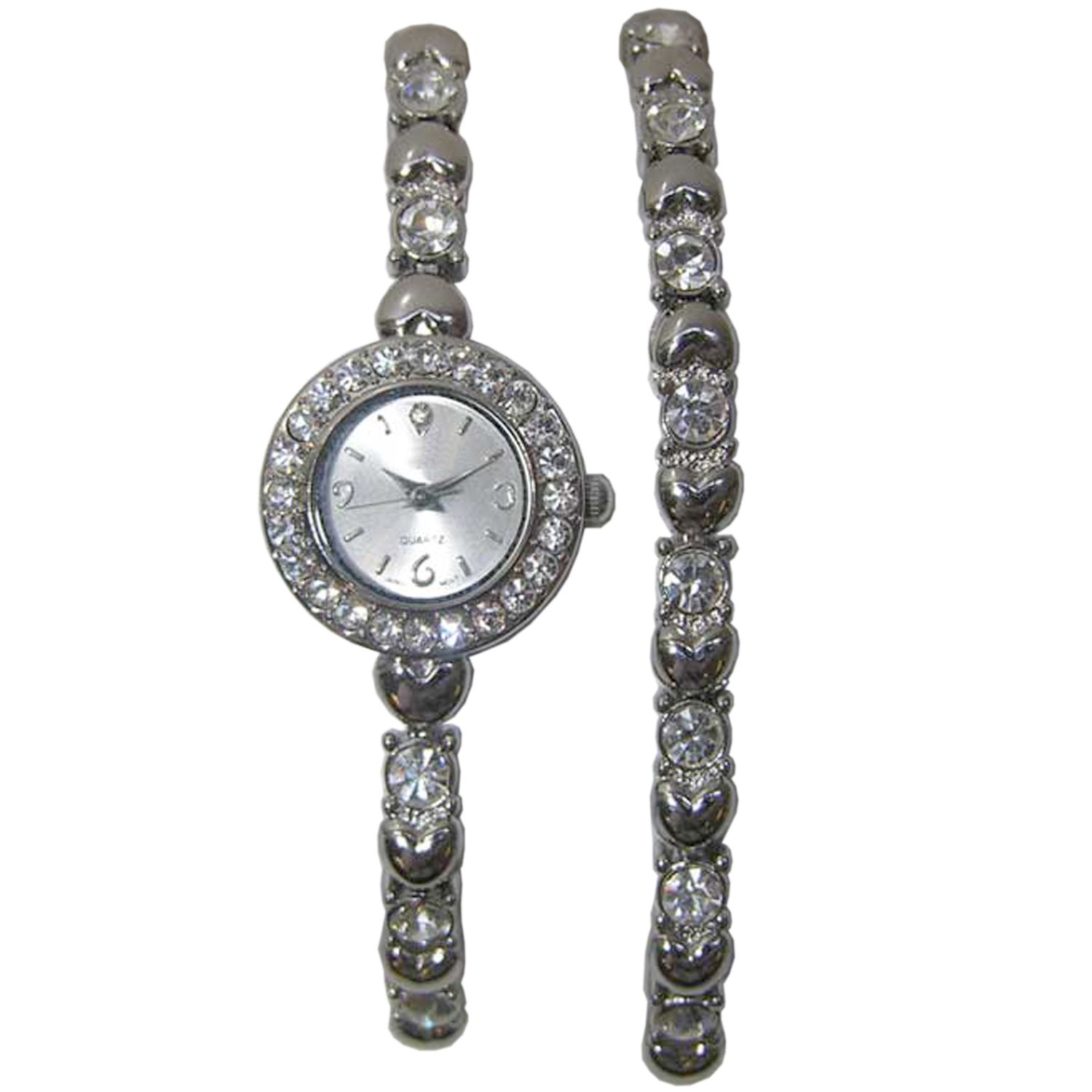 Jaclyn Smith Silvertone Tennis Bracelet and Watch Set at Kmart.com