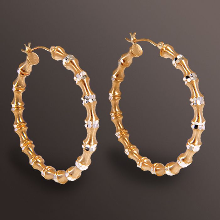 Ss&14K Small Dc Bamboo Hoop at Kmart.com