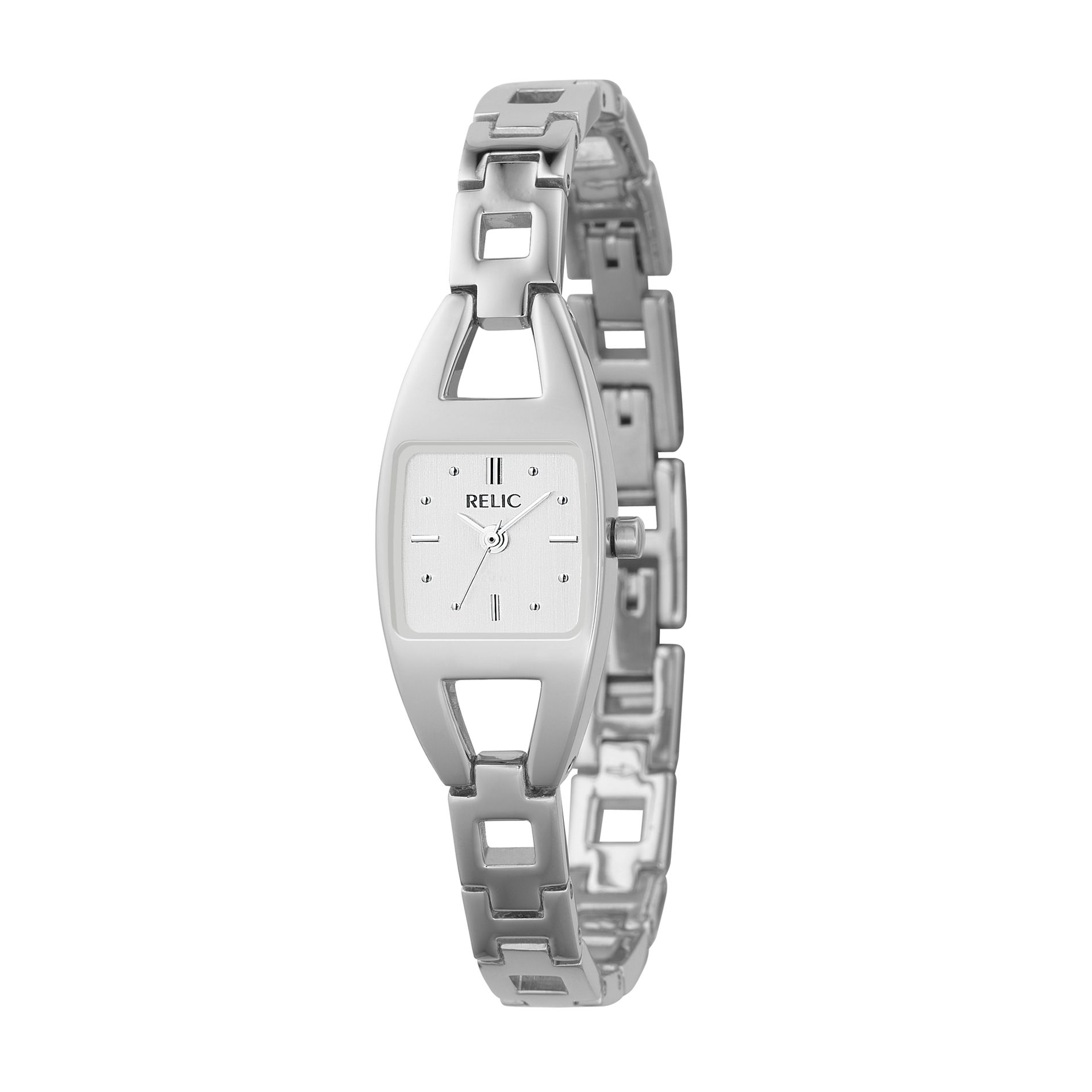 UPC 703357046201 product image for Ladies Watch with Silvertone Case, White Dial and Silvertone Bangle Band | upcitemdb.com