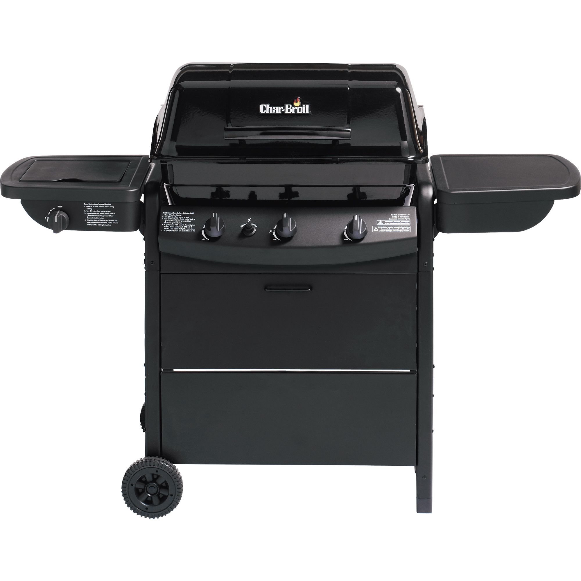 CharBroil 463723310 3Burner Gas Grill with Side Burner and