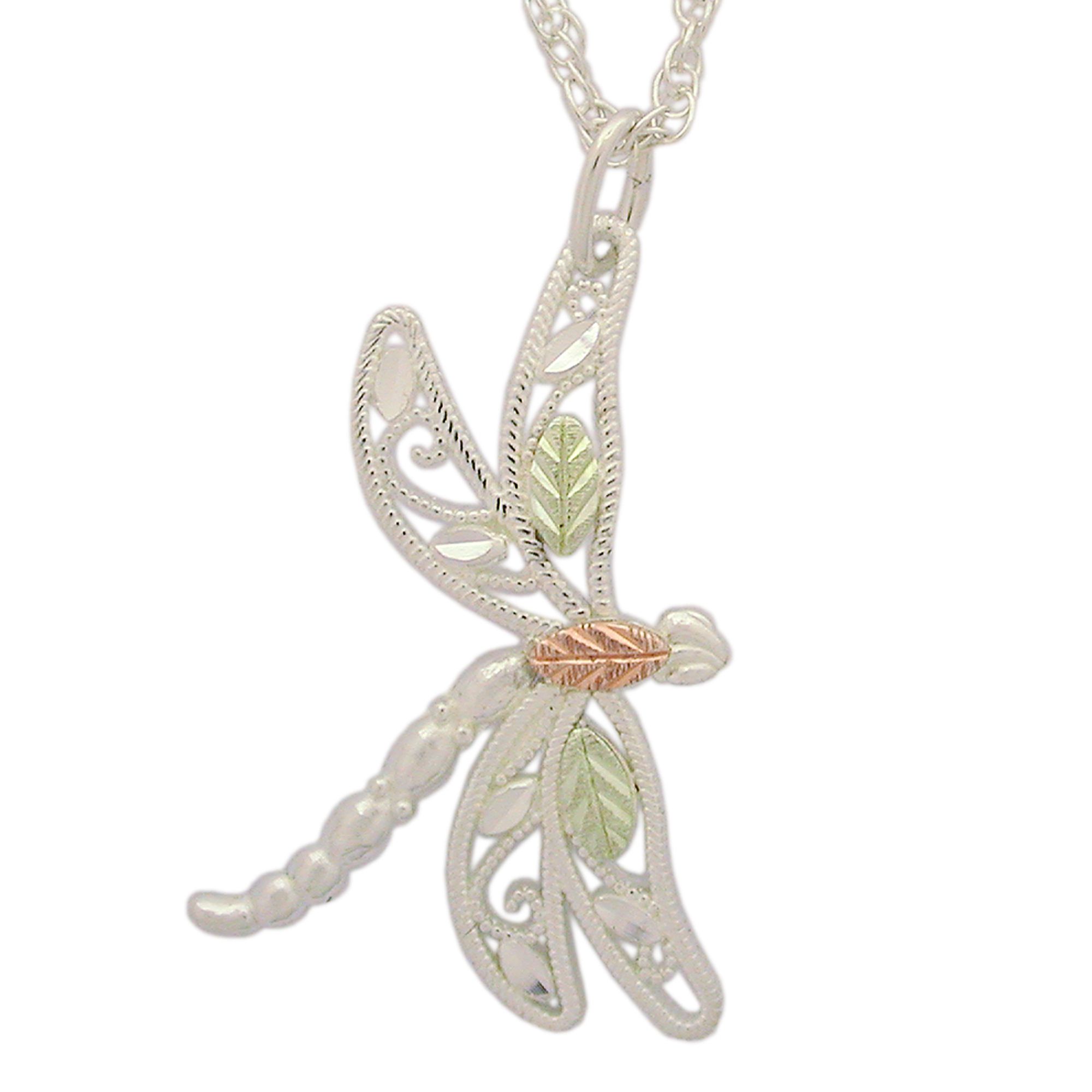 Black Hills Gold Tricolor Sterling Silver Dragonfly Pendant at Kmart.com