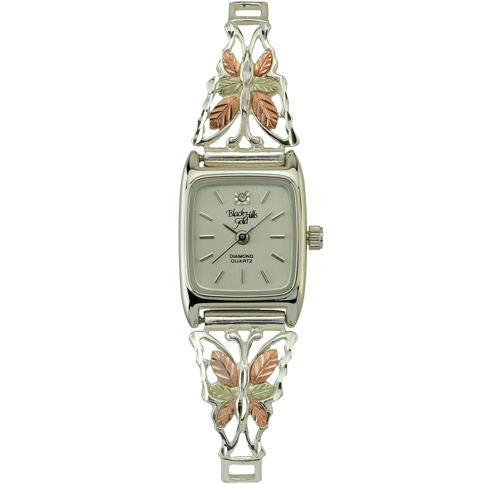 Tricolor Sterling Silver Butterfly Watch