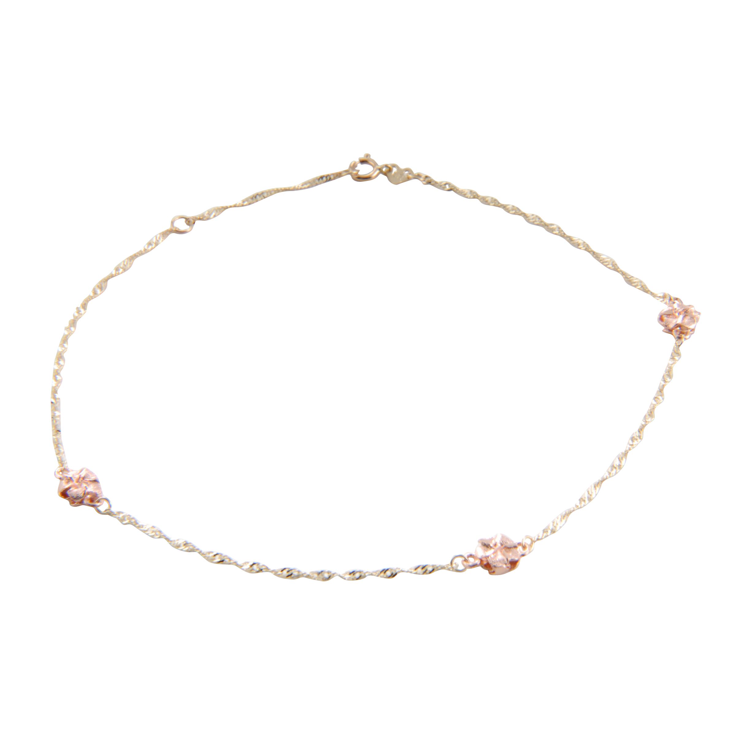 3-Pack Plumeria 9-10 Inch Adjustable Anklet in 10K Yellow Gold at mygofer.com