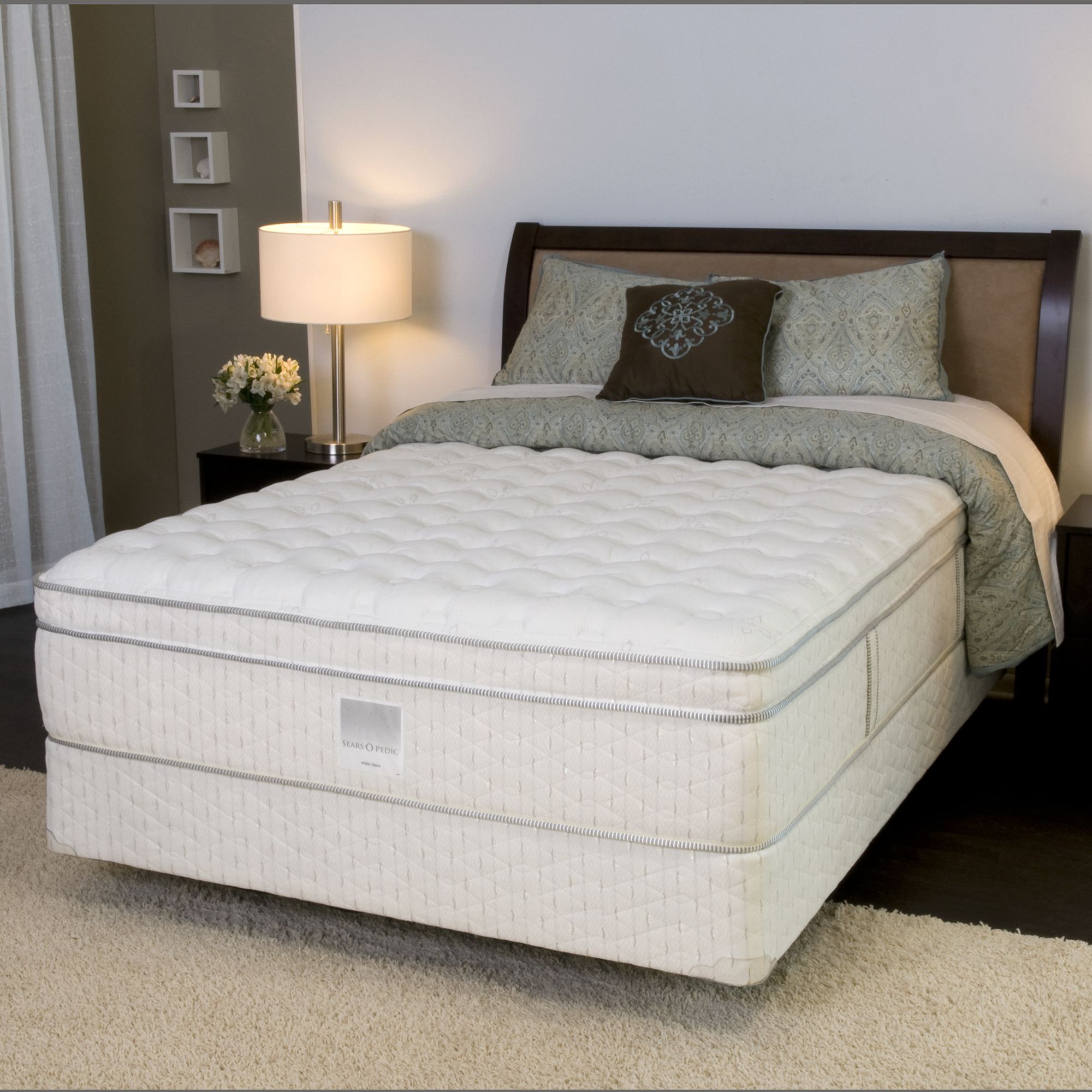 SearsOPedic 950456350 White Linen Firm ET QUEEN MATTRESS Only
