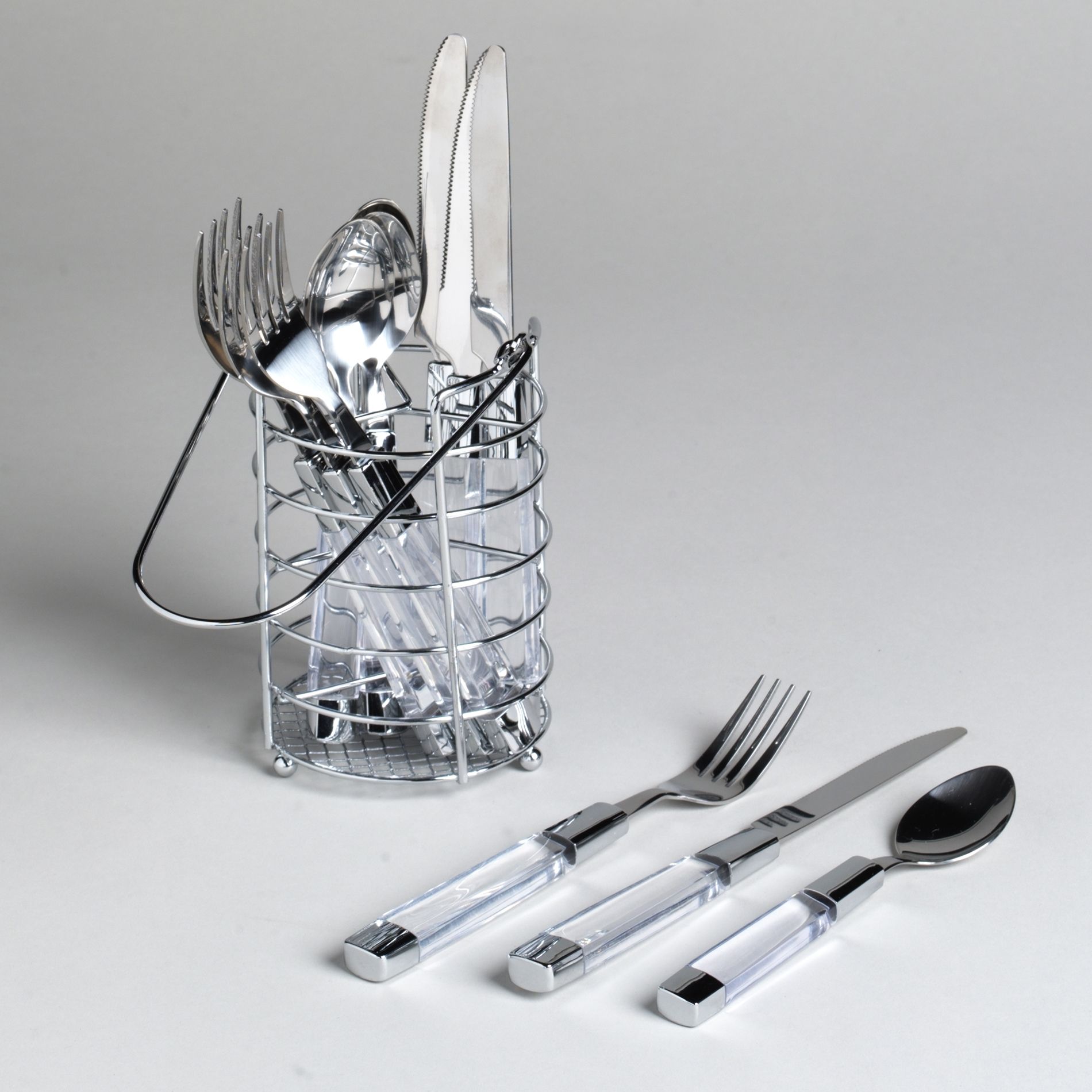 Sandra by Sandra Lee 40 Pc. Flatware, Caddies and Tray Set Home