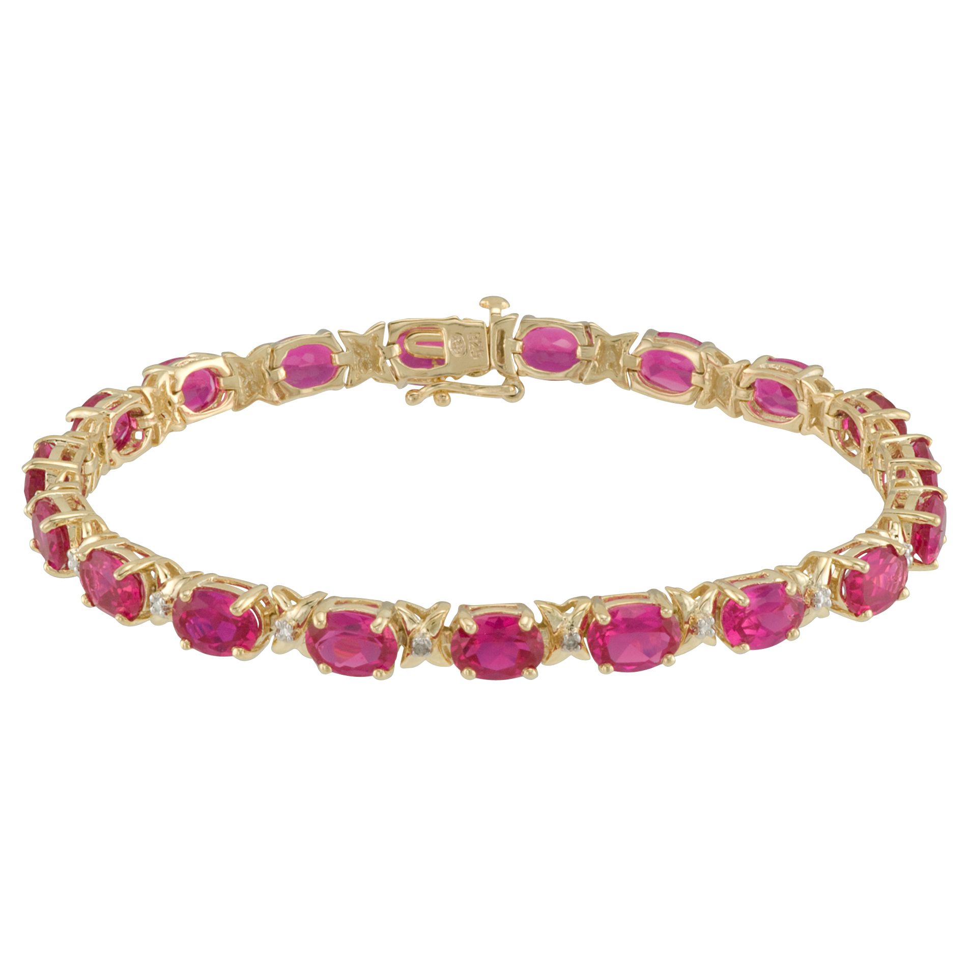 Lab Created Ruby Bracelet in 14K Gold Over Sterling Silver at Kmart.com