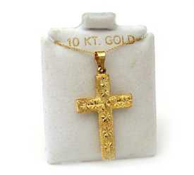 10 kt Diamond Cut Cross Pendant at mygofer.com
