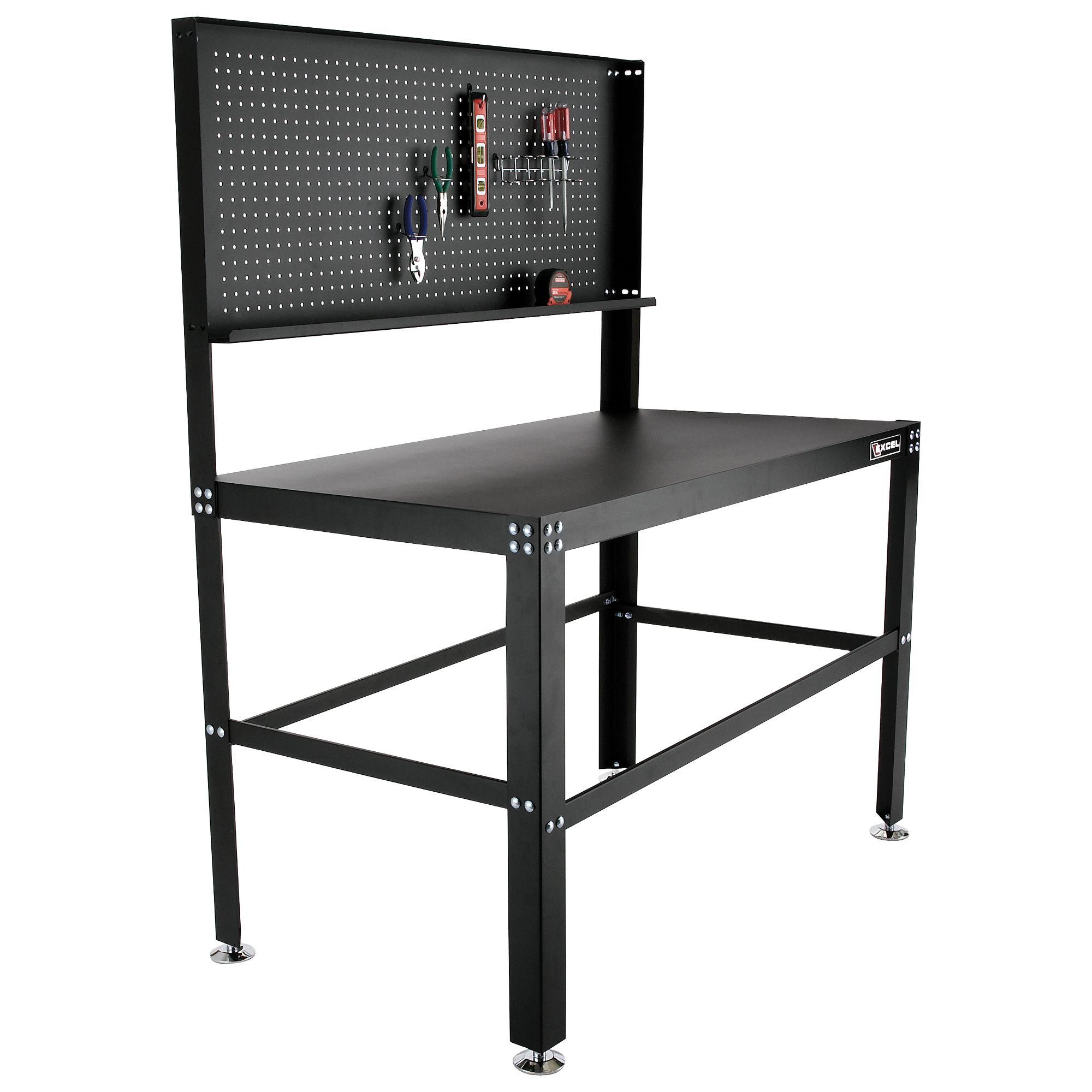 Excel 48 in. Steel Work Station with Pegboard and Hooks
