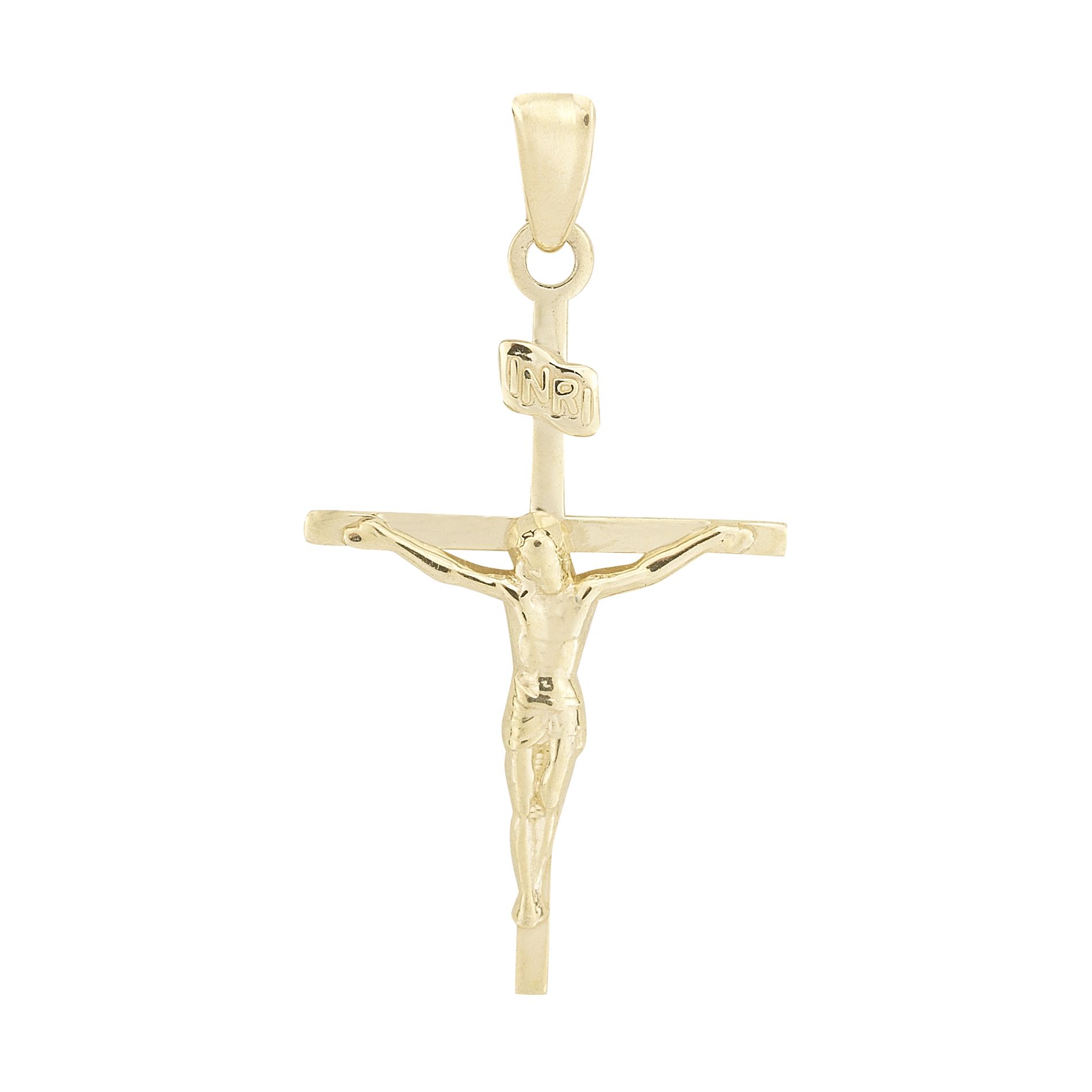 10K Yellow Gold Polished Crucifix Charm