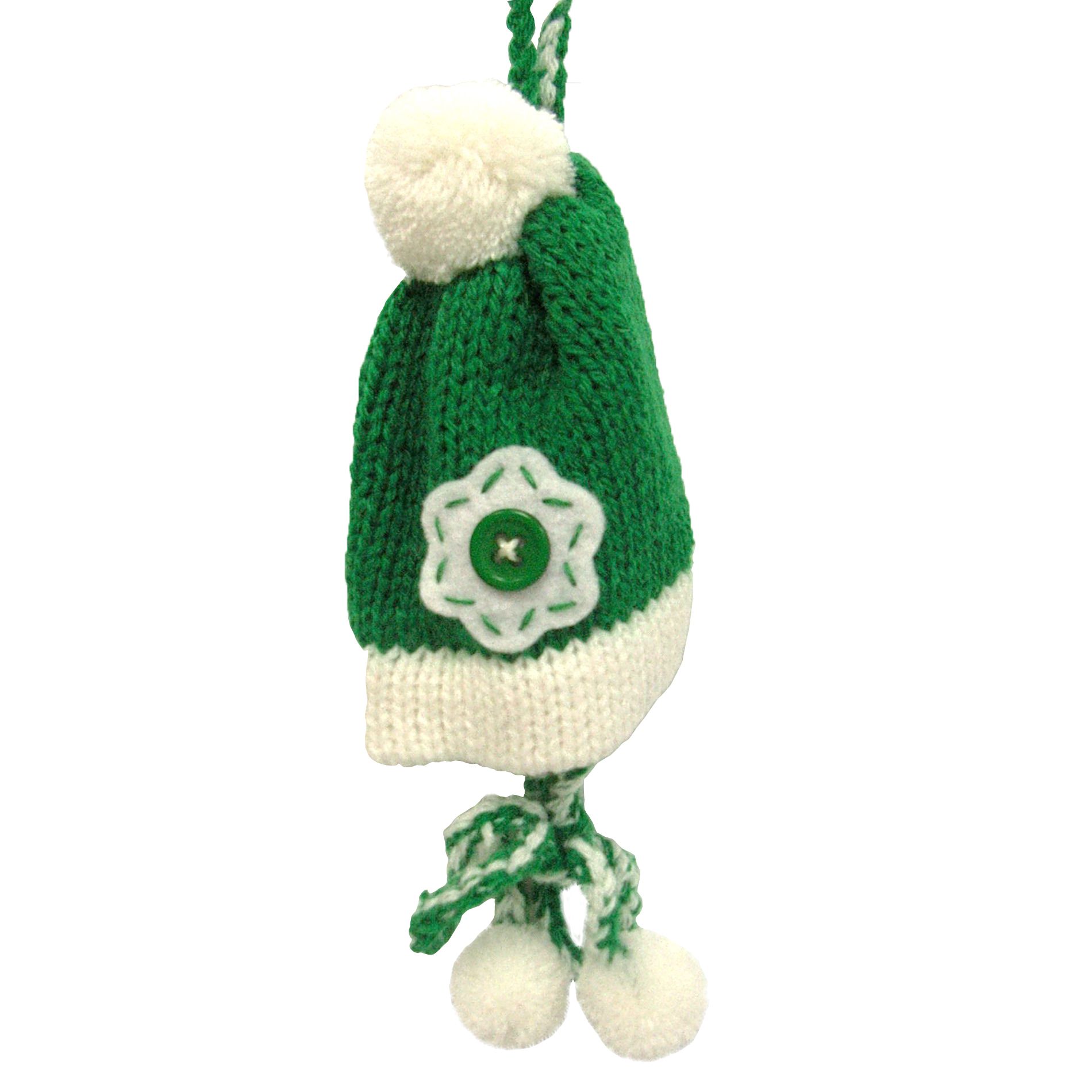 Country Living Homespun Holiday Knitted Hat Ornament - Green