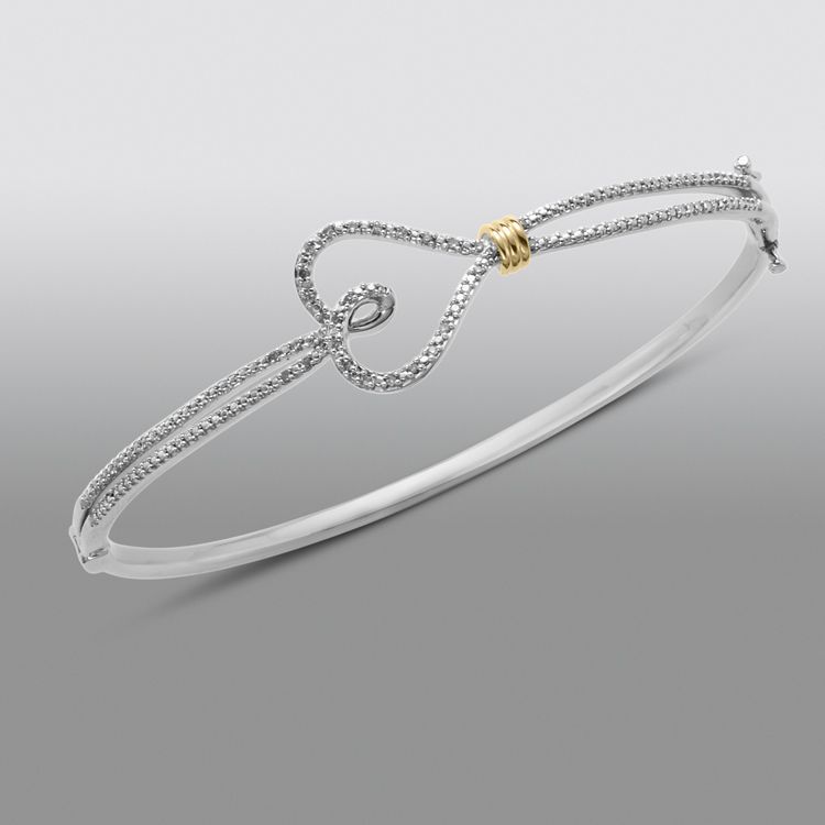 Knots of Love 1/10 cttw Diamond Sterling Silver with 14k Gold Over Silver Accent Iconic Hear at Sears.com
