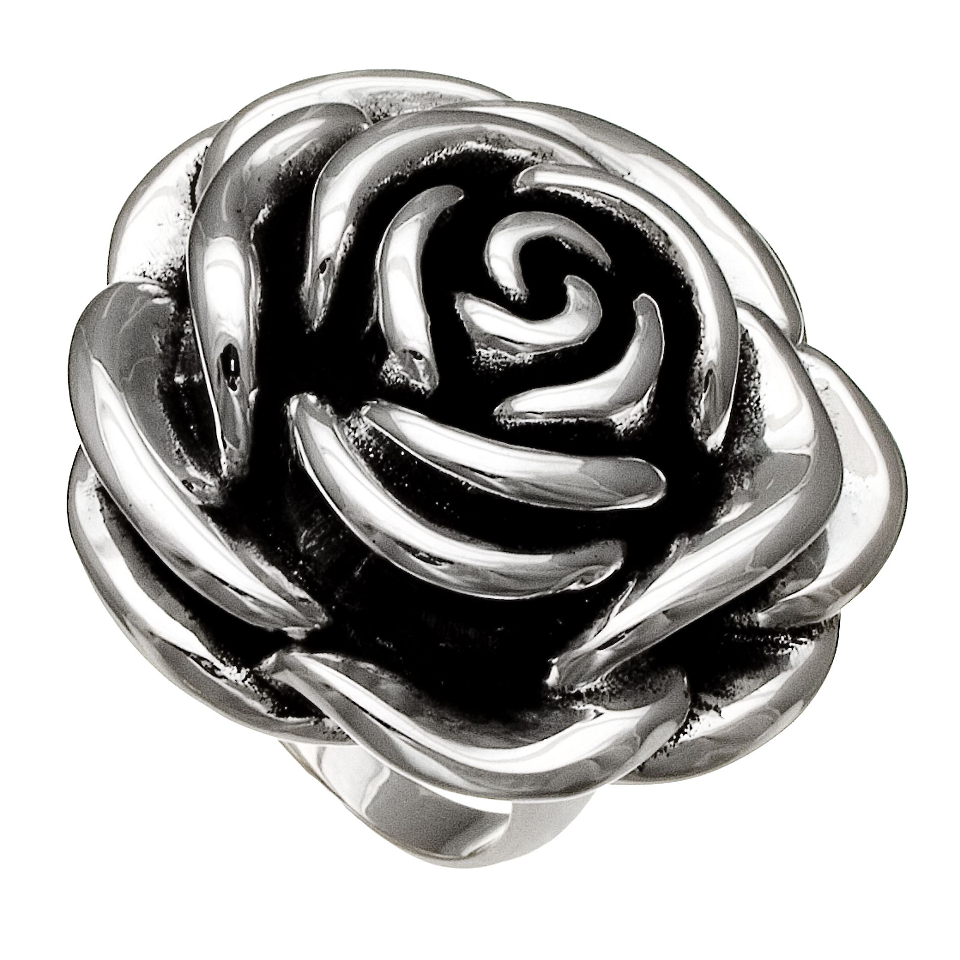 Sterling Silver Electroform Rose Ring_in Size 8