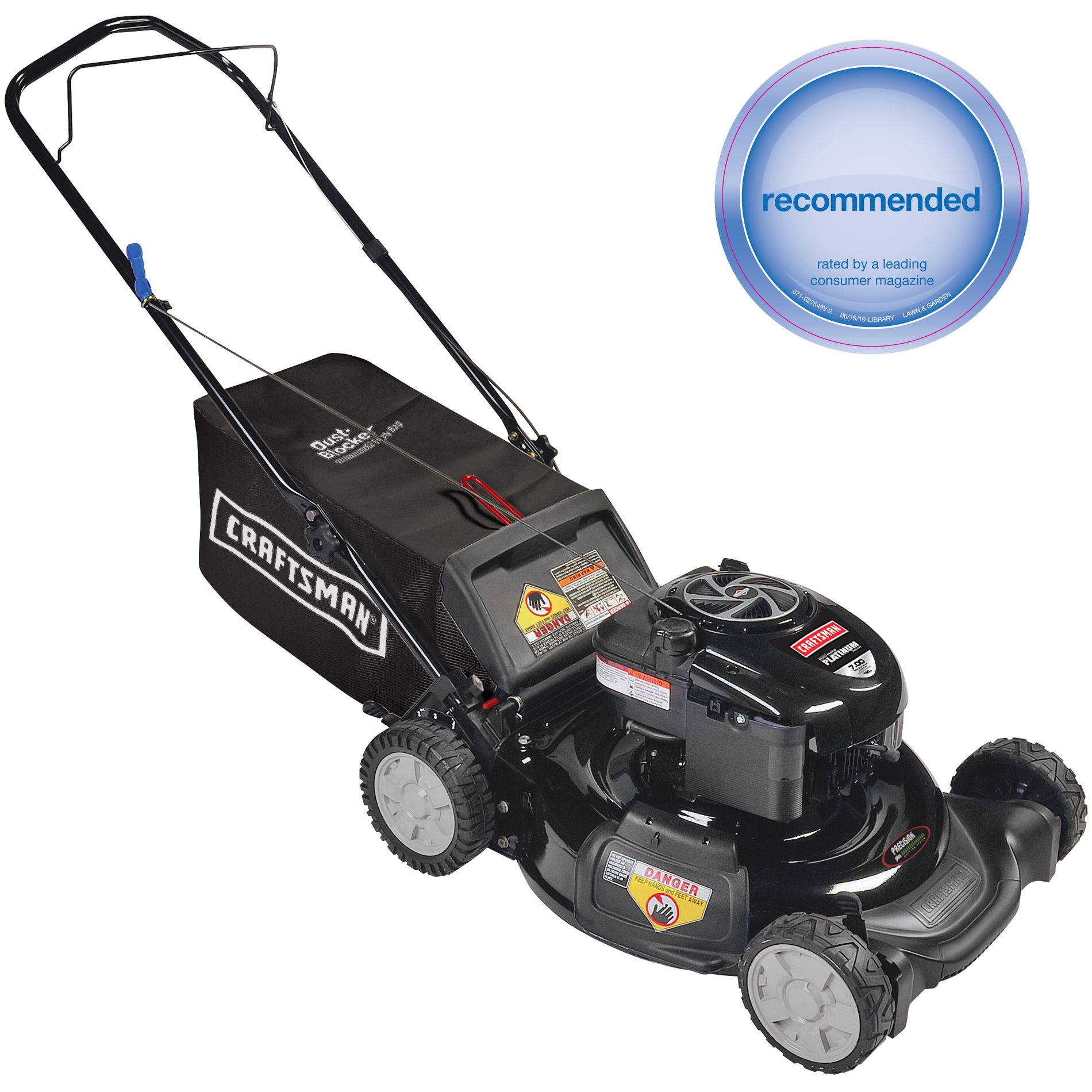 Craftsman 21 Rear Bag Push Mower w/ Briggs & Stratton Platinum 7.0 torque engine, ReadyStart, MRS, & Exclusive Smooth Start - 49 sta