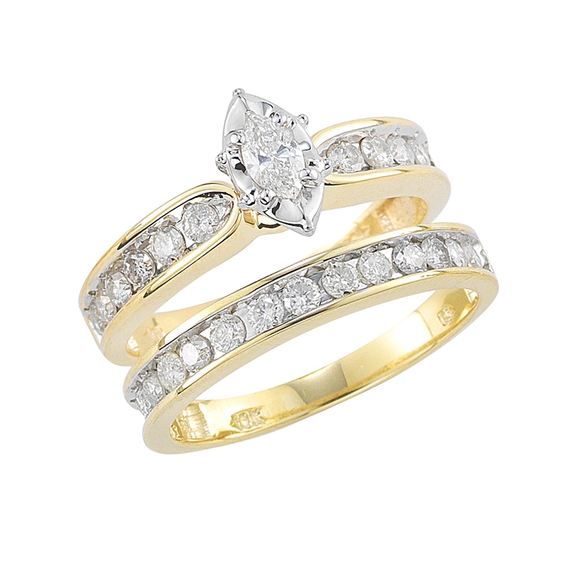 10Kt Yellow Gold 1.00Cttw Diamond Bridal Set at Kmart.com