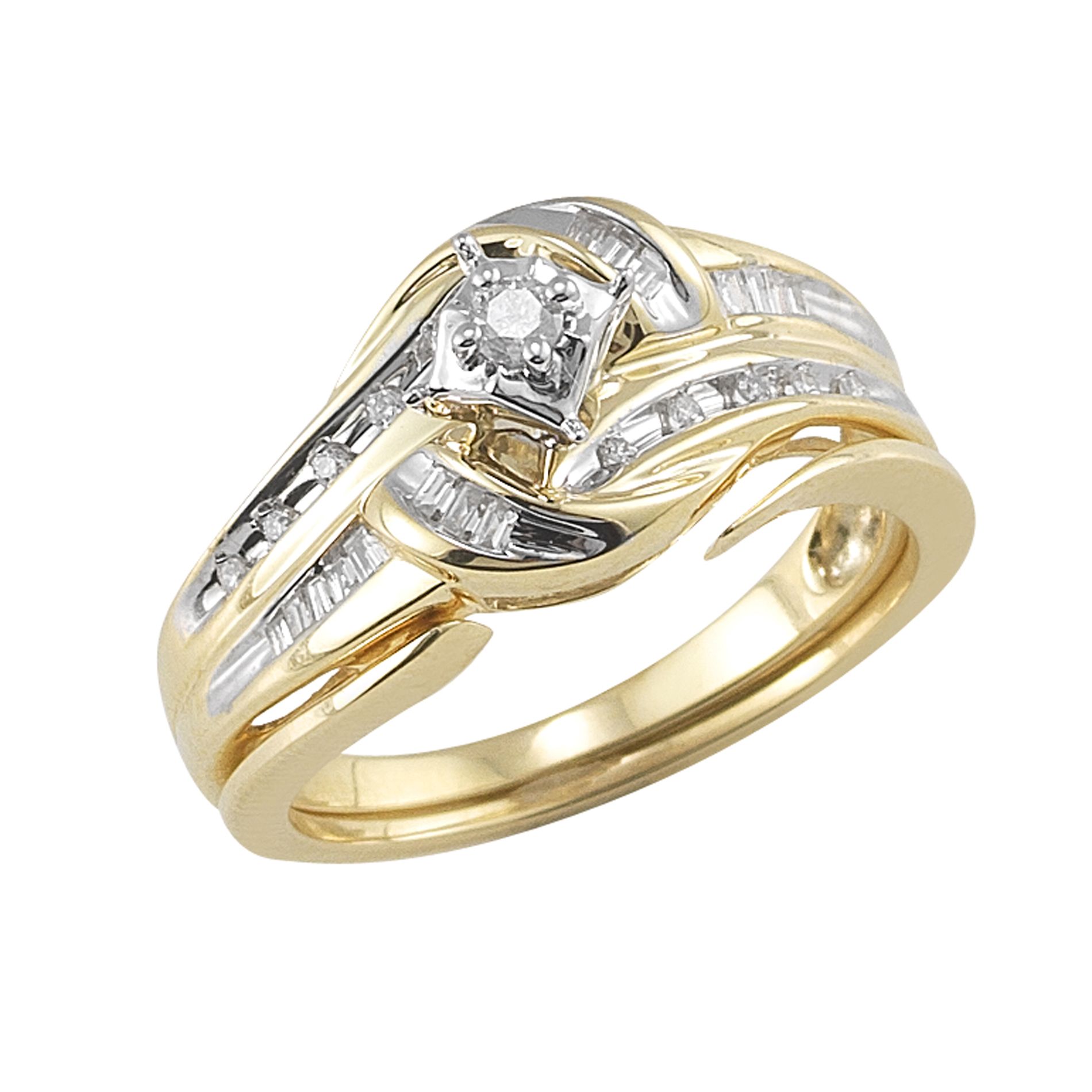10Kt Yellow Gold 1/4Cttw Diamond Bridal Set at Kmart.com