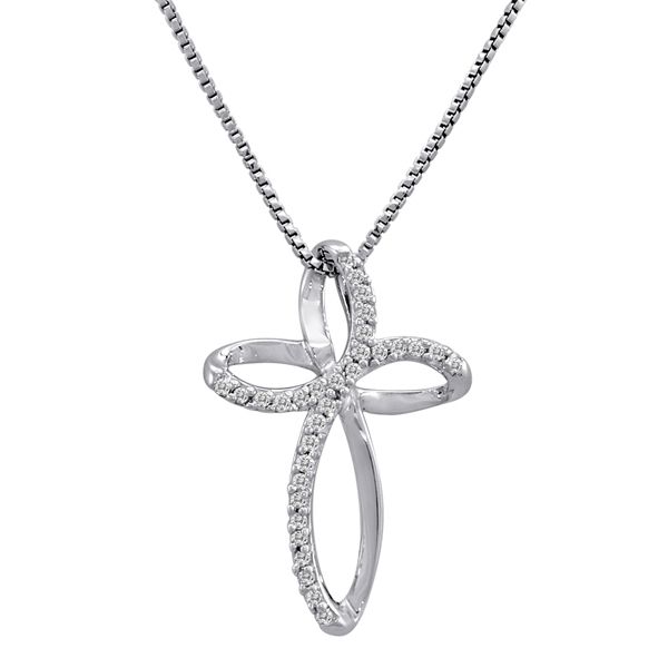 1/10ctw SS diamond cross pendant at Sears.com