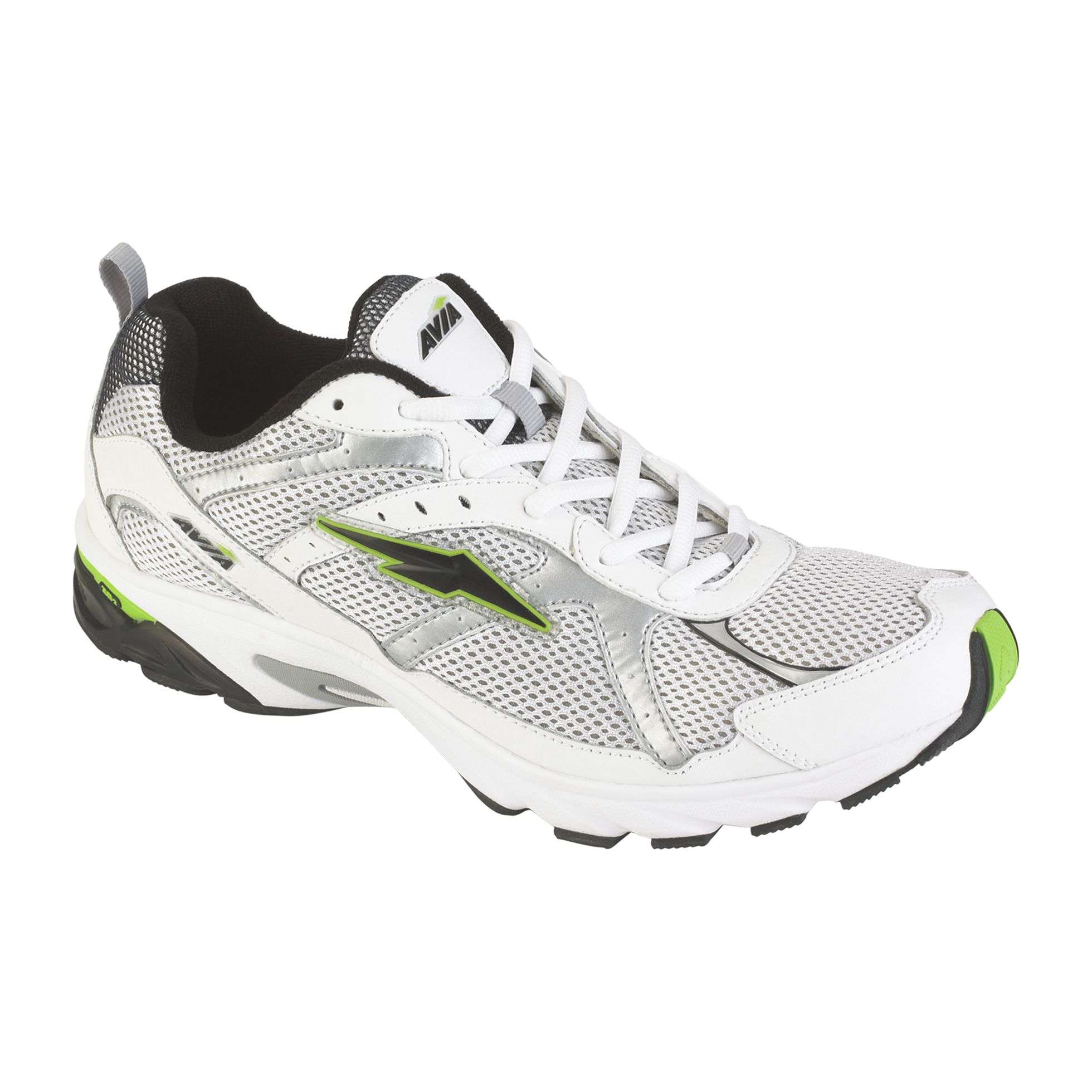 Avia Men's Running Shoe-White/Black/Lime/Silver at Sears.com