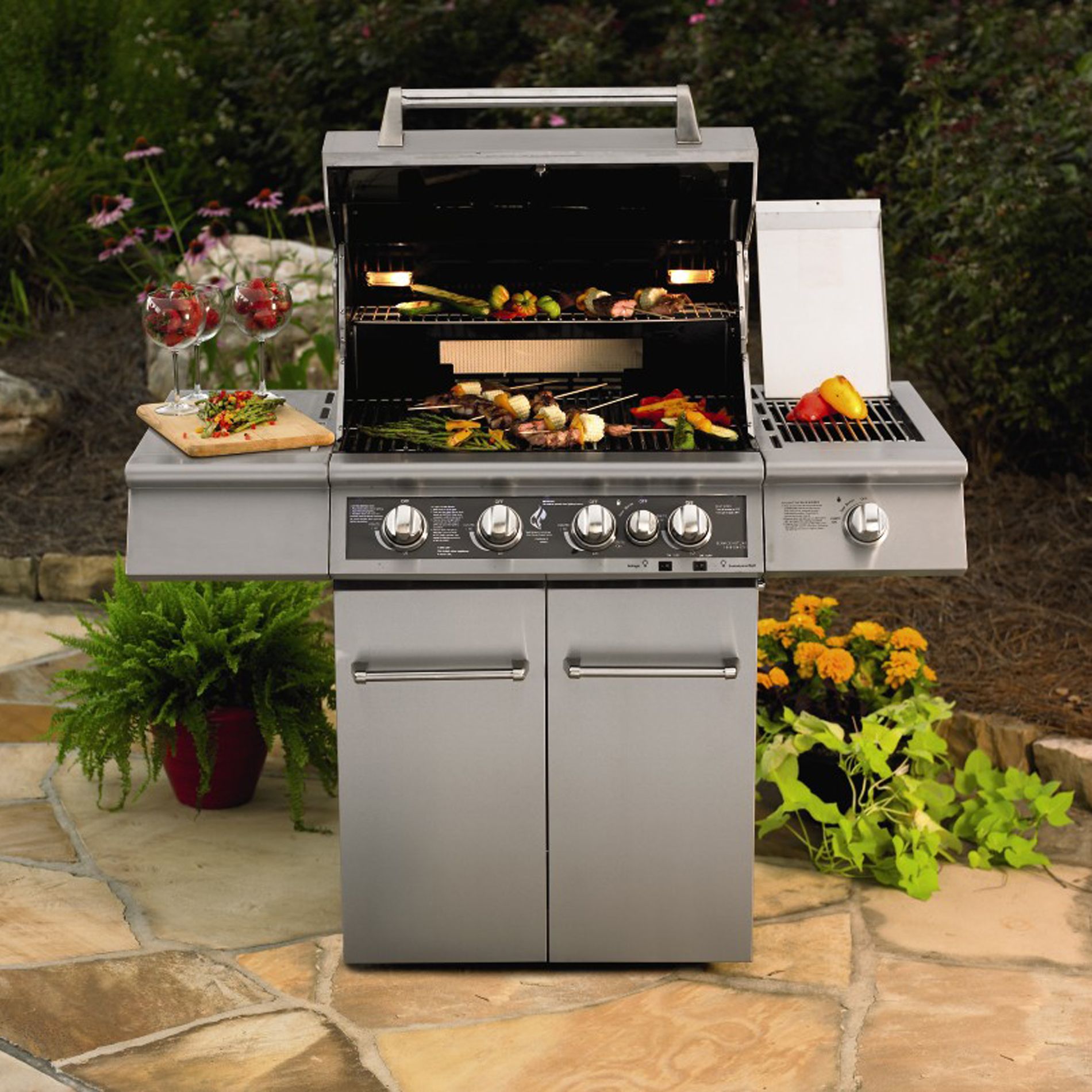 KitchenAid 4-Burner Dual Energy Outdoor Gas Grill w/ LED Backlit Control Panel