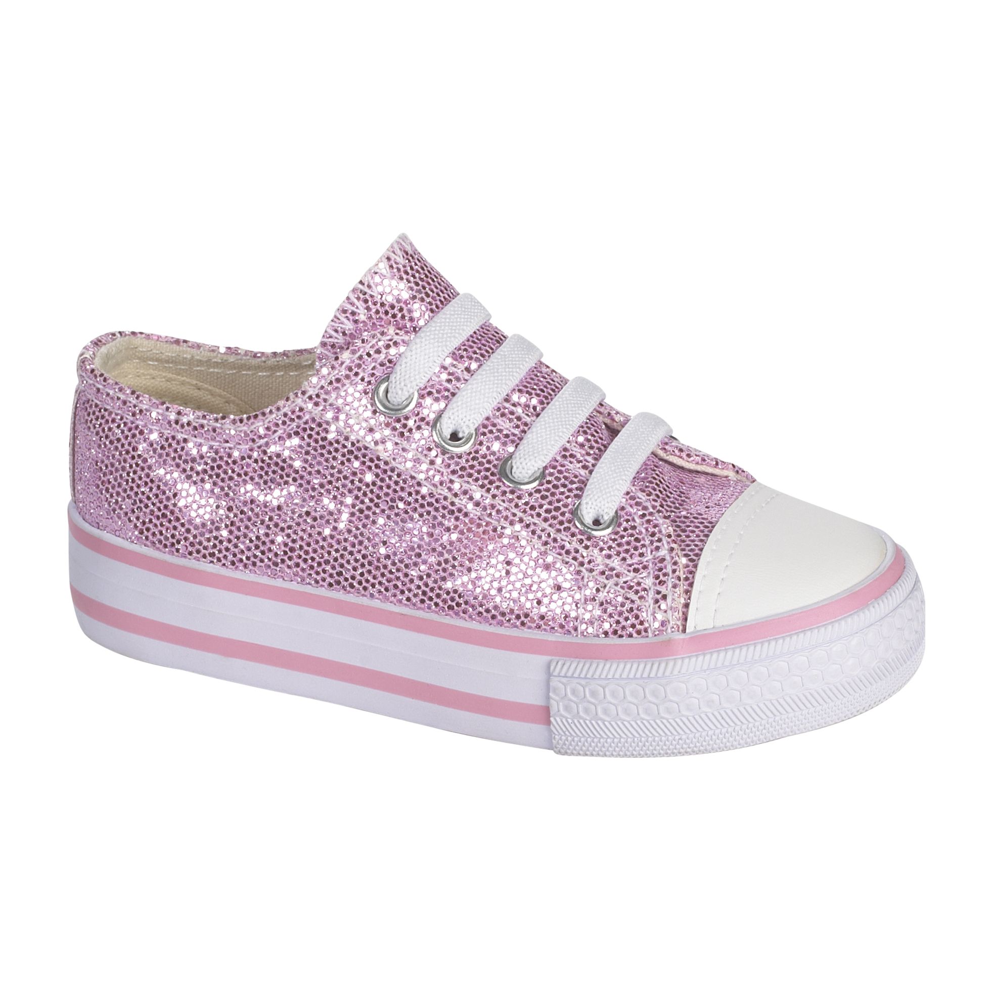 WonderKids Toddler Girls&#39; Amaia Glitter Canvas Shoe &#45; Pink
