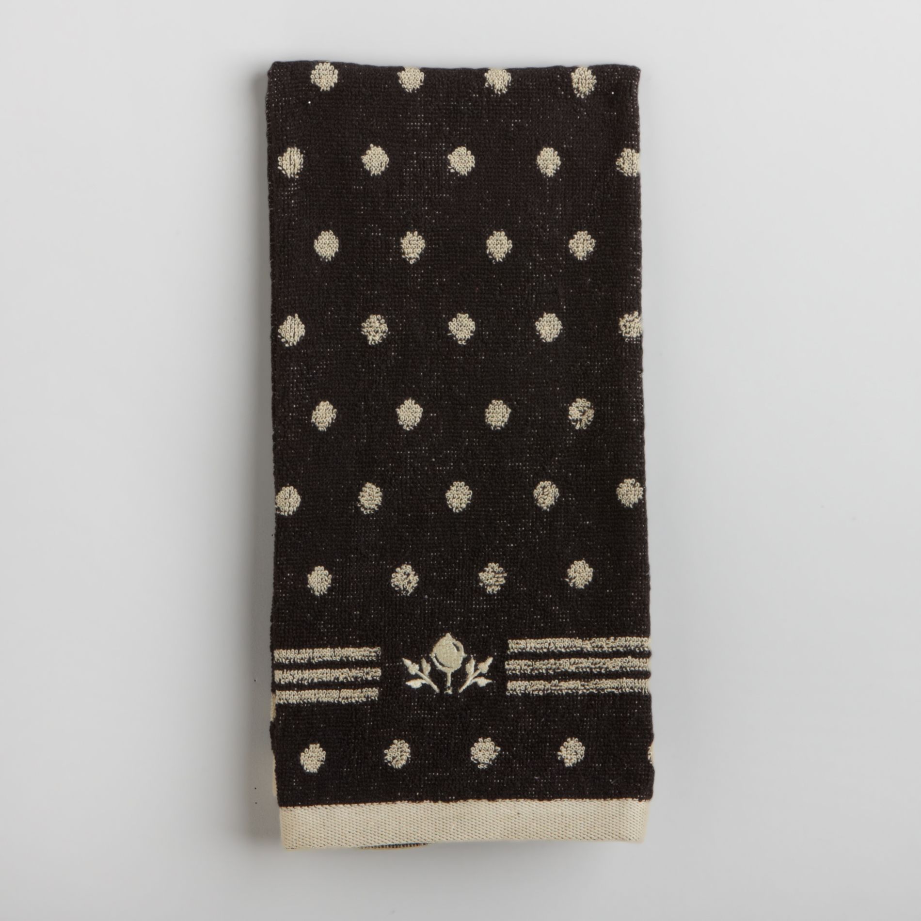 Paula Deen Polka Dot Kitchen Towel-Skillet Black